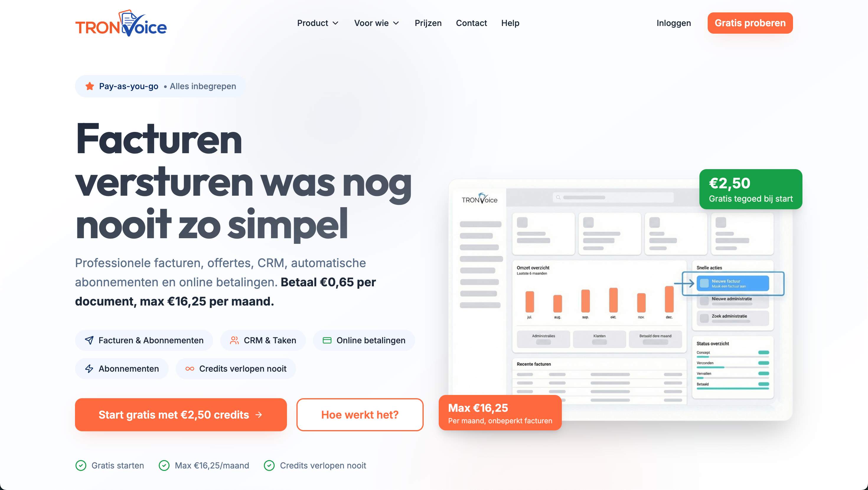 TRONVoice - Pay-as-you-go Invoicing Software for mainly the Netherlands media 1