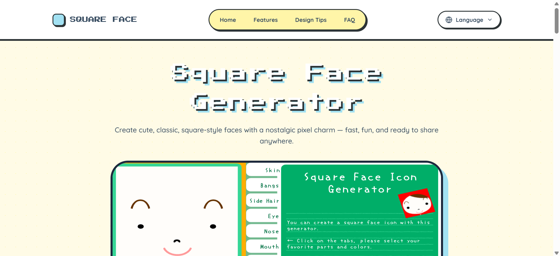 Square Face Generator