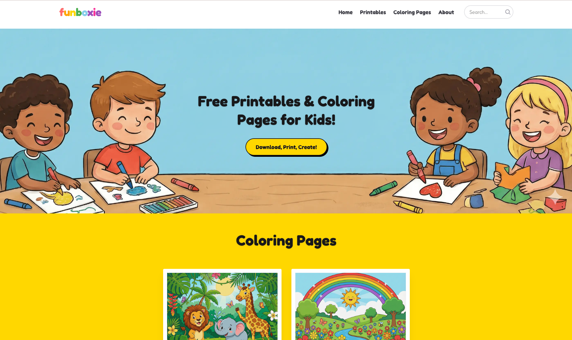 Funboxie - Free Printable Coloring Pages & Worksheets for Kids media 1