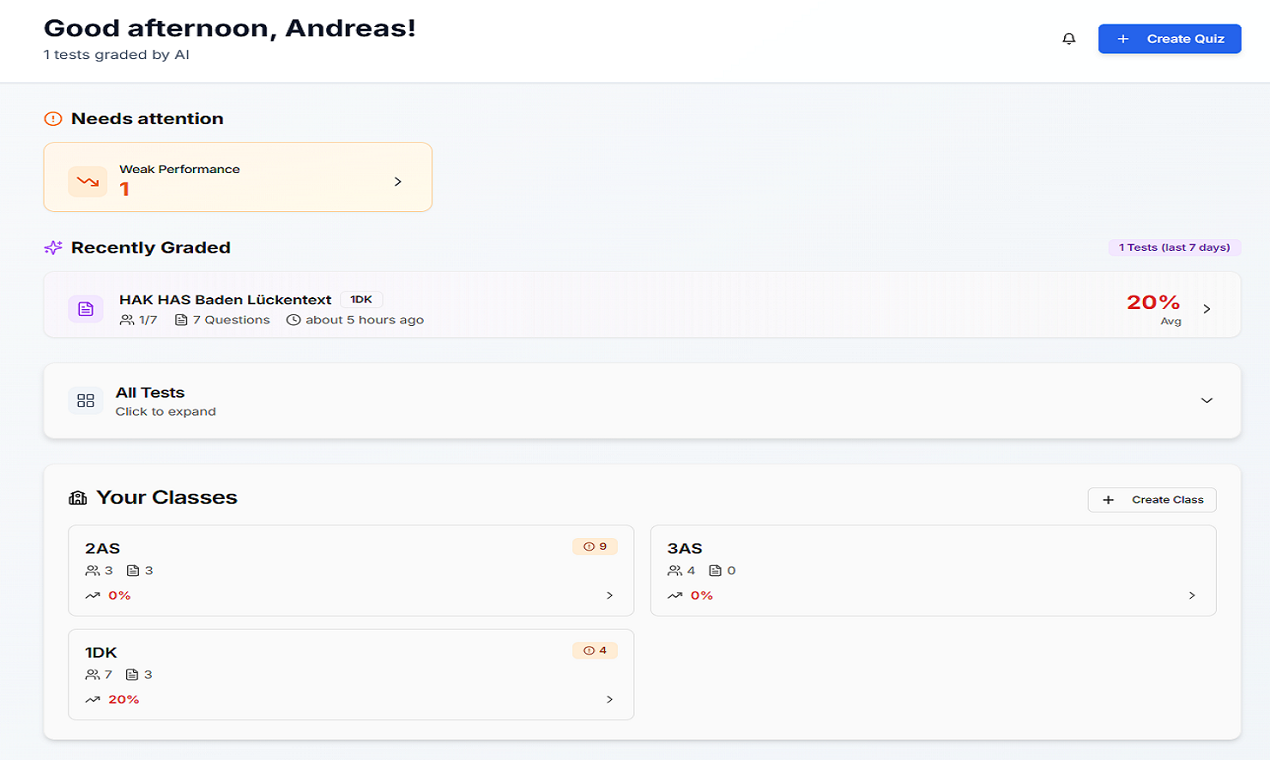 Tekadio - AI Quiz Platformu, AI Quiz Generator, Otomatik Not Verme, Quiz Maker, Çevrimiçi Testler, E-Öğrenim Aracı, Dijital Sınavlar, Sınıf Değerlendirmesi, Eğitim Teknolojisi Yazılımı, Öğretmen Yazılı medya 1