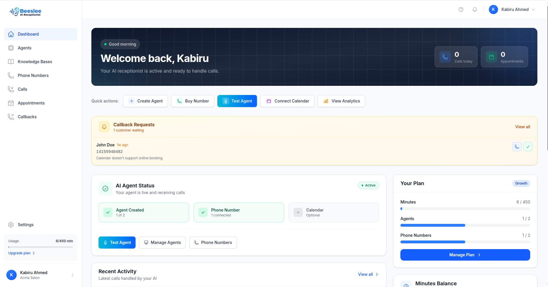 Beeslee AI Receptionist - Never miss another booking. AI receptionist that answers 24/7 and actually books. media 1