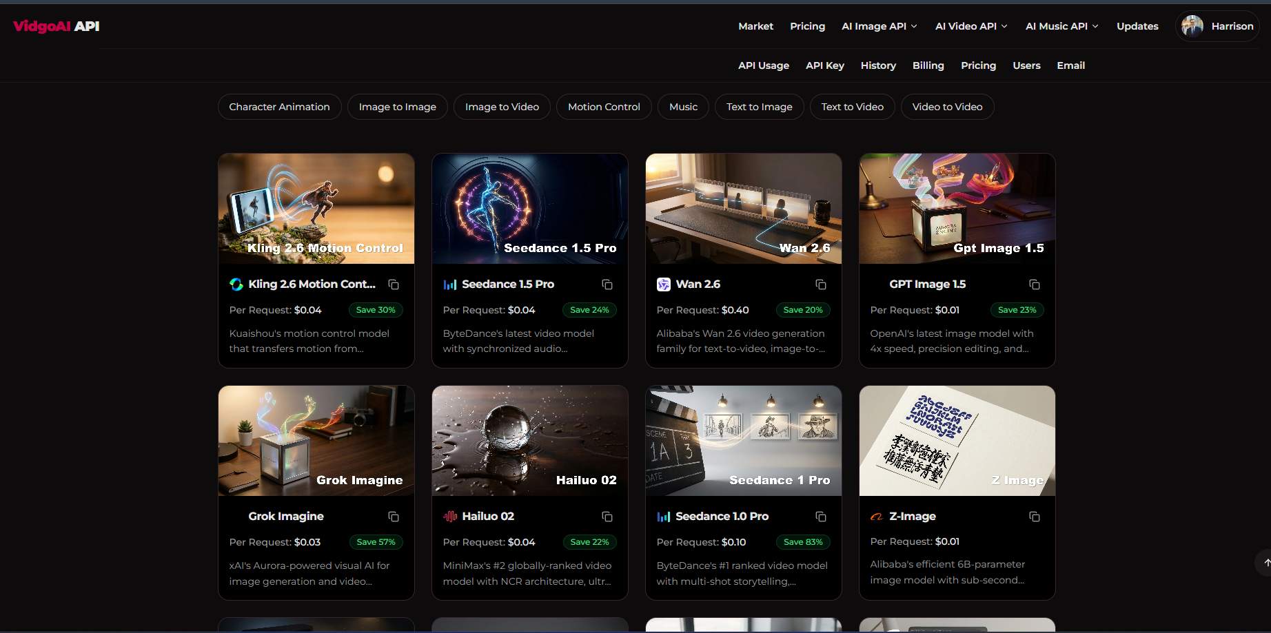 Vidgo API - AI API, AI Image API, AI Video API, AI Music API media 1