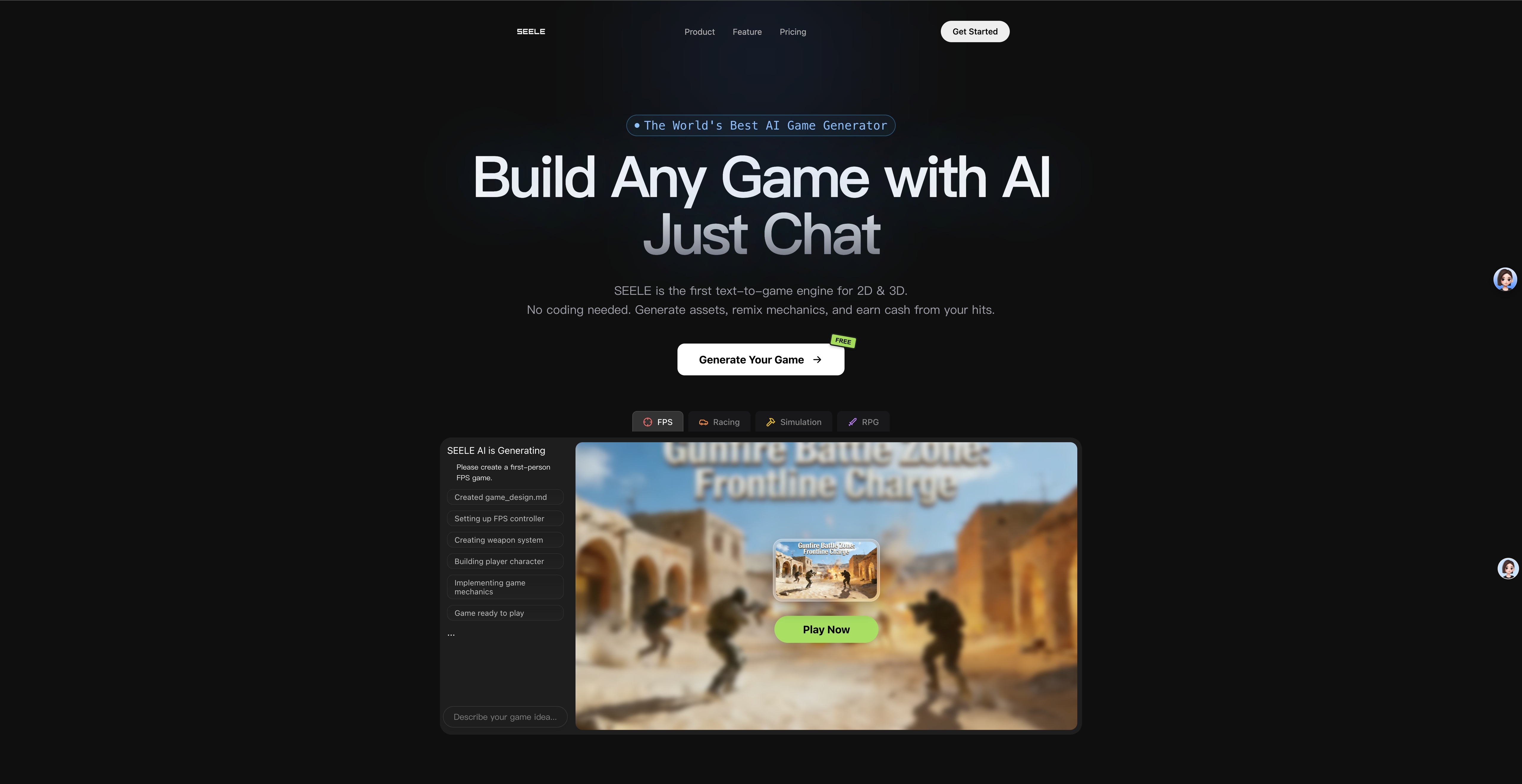 SEELE AI - The World's Best AI Game Generator media 1