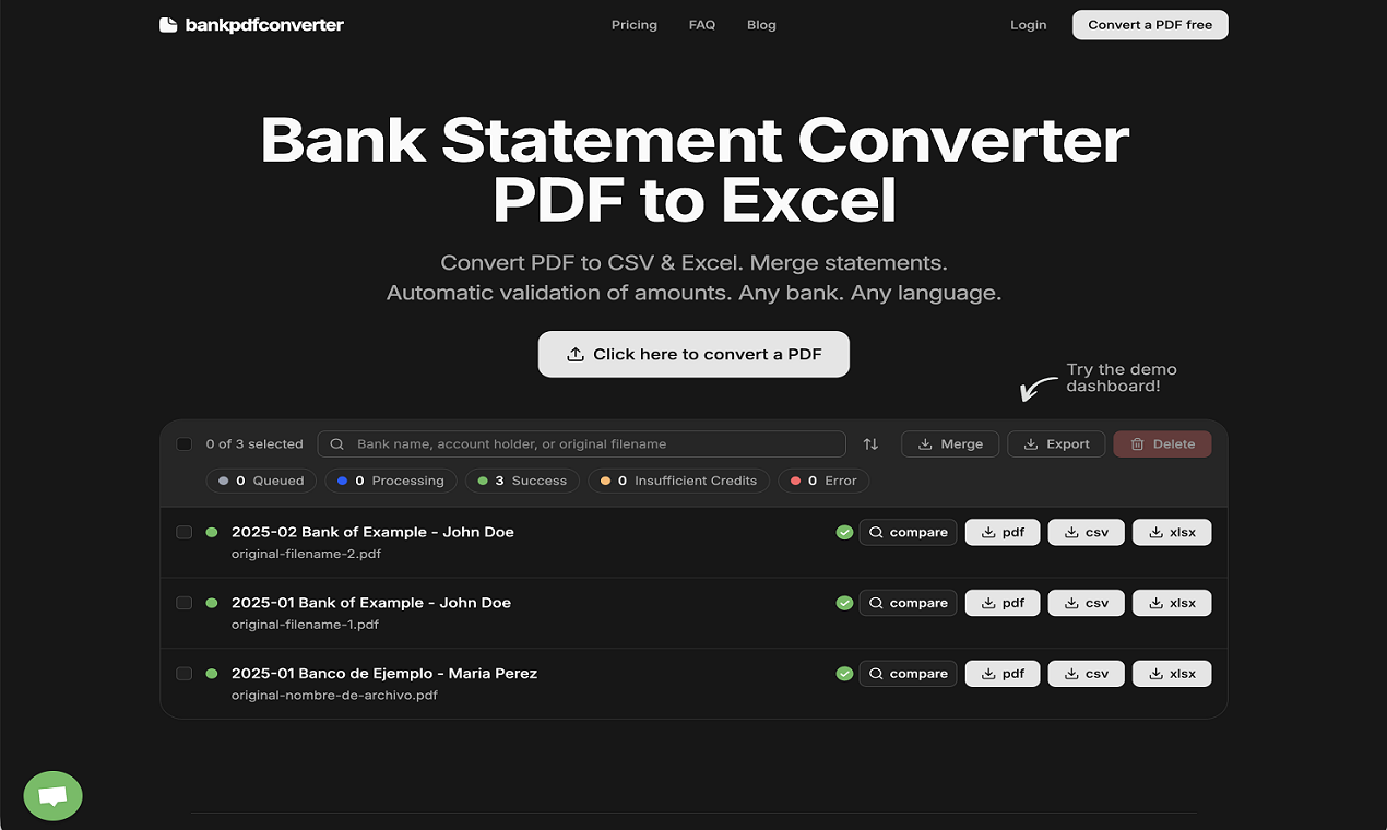 Bank PDF Converter