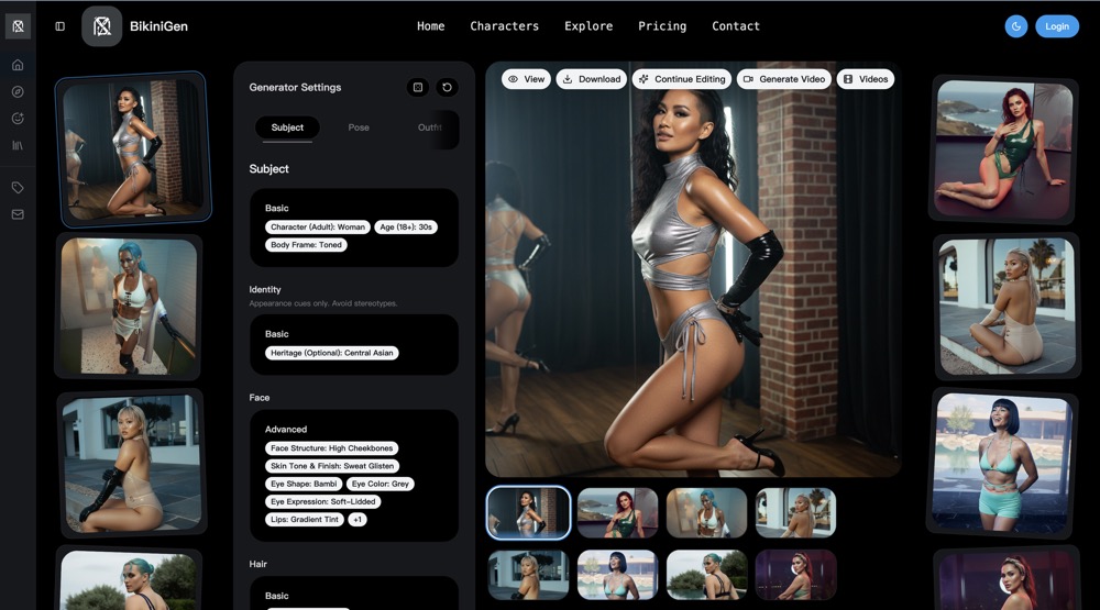 Editorial Bikini Photo Generator - Photo-shoot style outputs for aesthetic content and inspiration boards. media 1