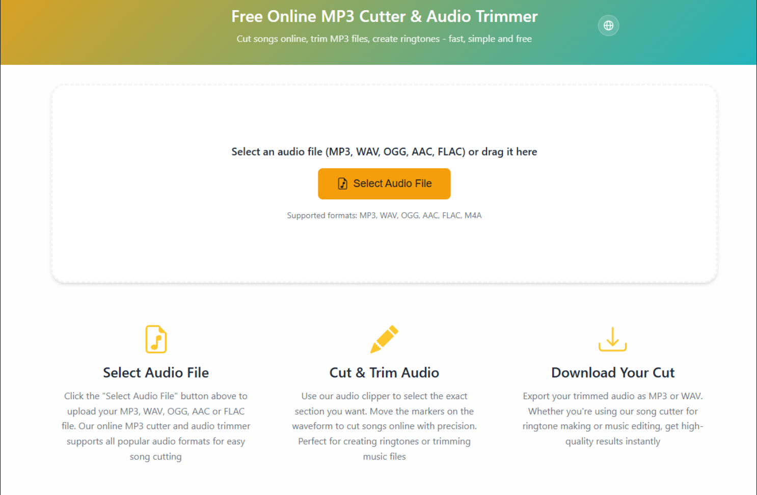 CutMP3 - Free online MP3 cutter and audio trimmer. media 1