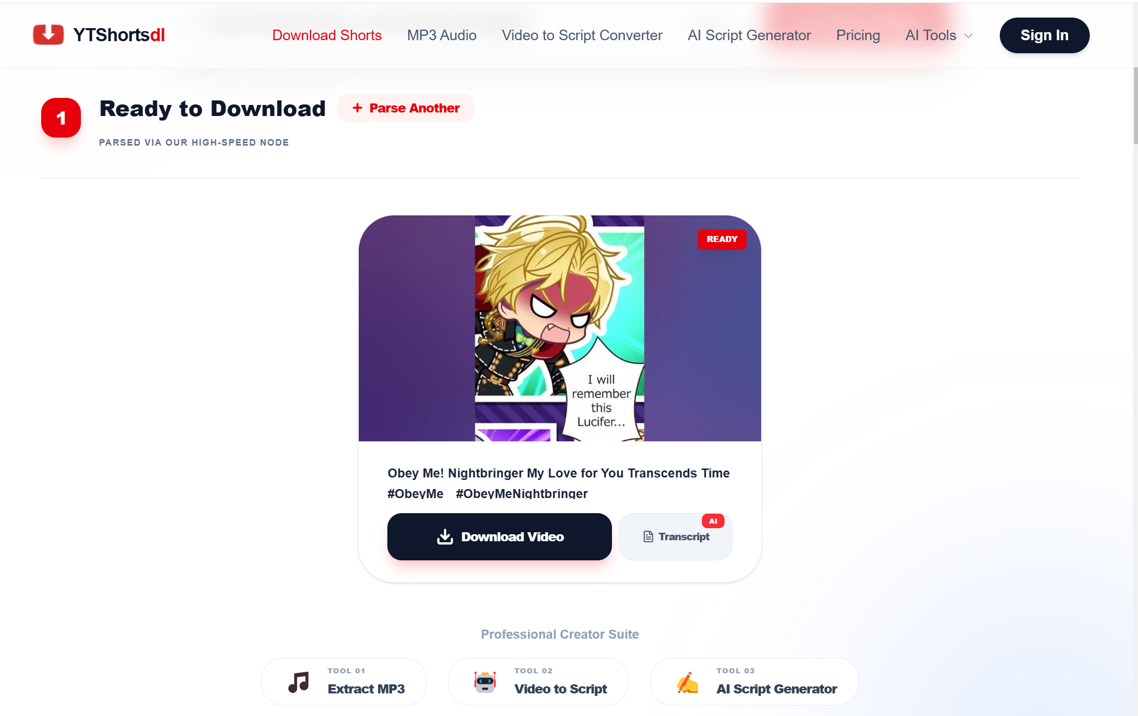 YouTube Shorts Downloader & AI Creator Suite - Download YouTube Shorts and transform them into viral scripts using AI. media 1