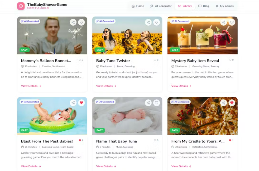 Mídia 3 de O gerador de jogos para chá de bebê - Crie jogos divertidos e personalizados para chá de bebê instantaneamente.