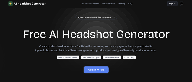 مولد AI Headshot على الانترنت