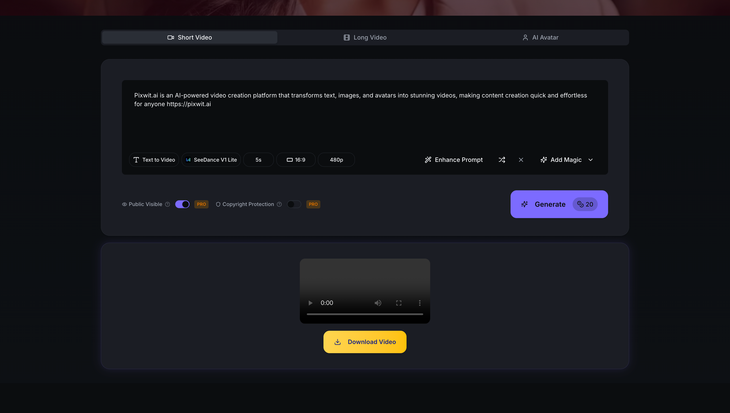 Pixwit - Pixwit.ai is an AI-powered video creation platform that transforms text, images, and avatars into stunning videos, making content creation quick and effortless for anyone media 2