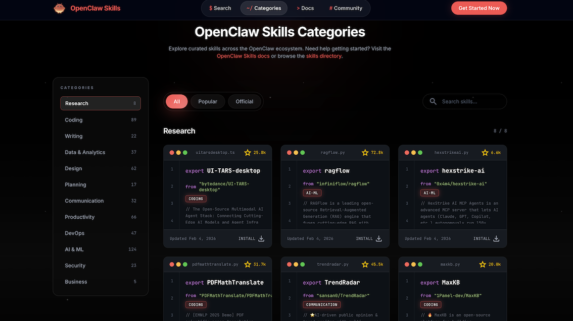 OpenClaw Skills Directory - The safety-first directory for OpenClaw agent skills — discover, evaluate, and install capabilities that turn your local AI into a capable assistant without the guesswork. media 1