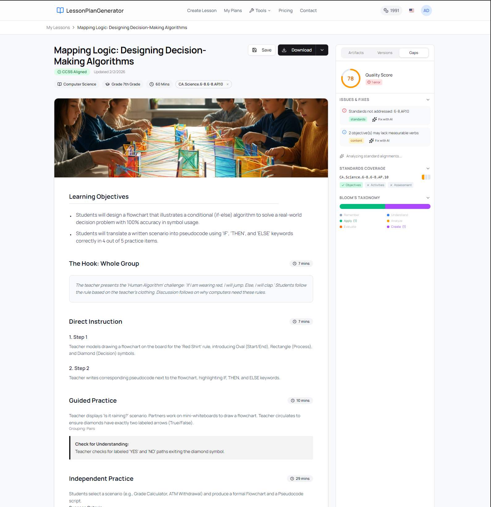 LessonPlanGenerator - Standards-aligned lesson plans in minutes, not hours media 1