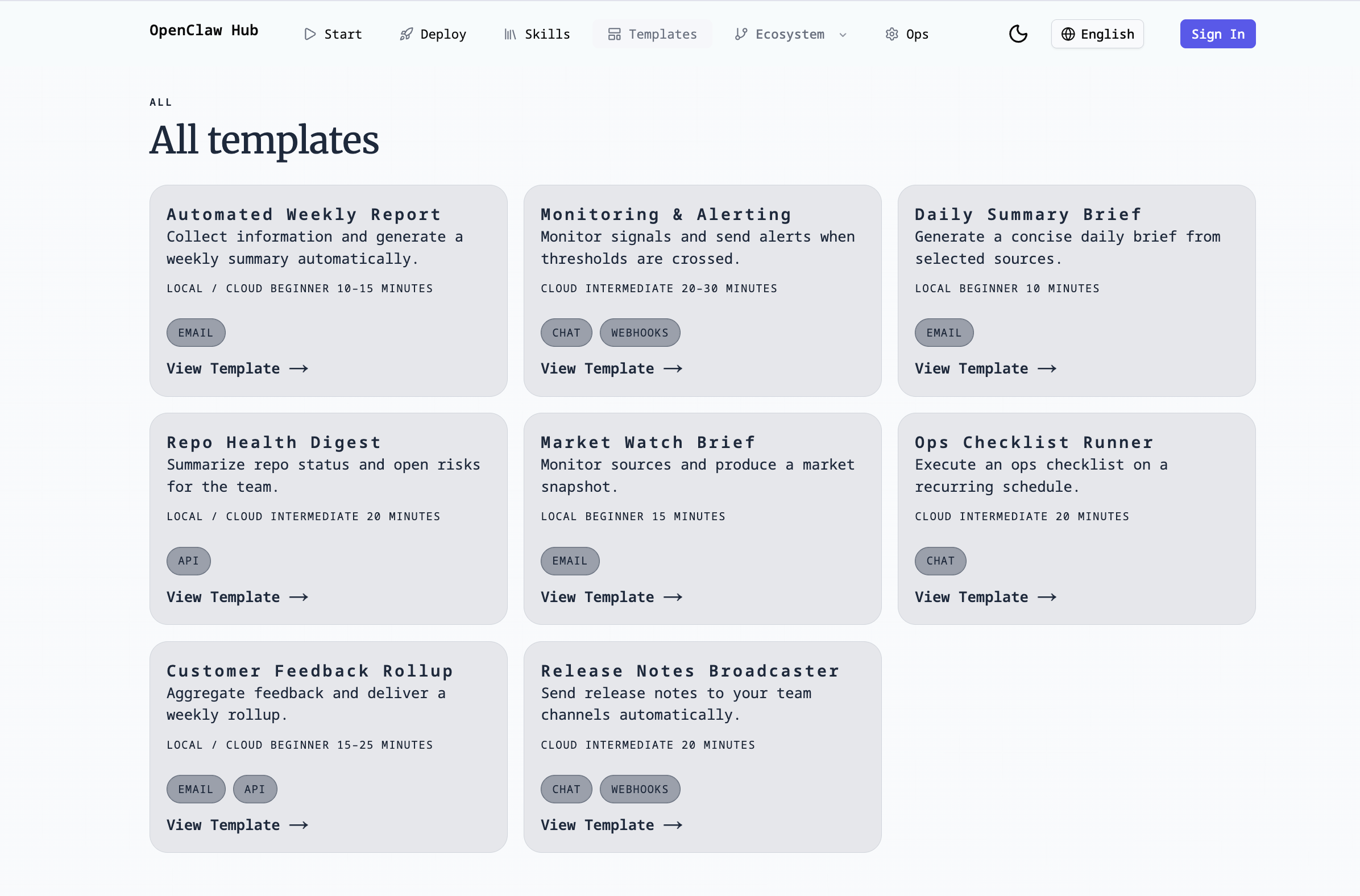 OpenClaw Hub - A hub for discovering, installing, and managing OpenClaw skills, templates, and workflows. media 4