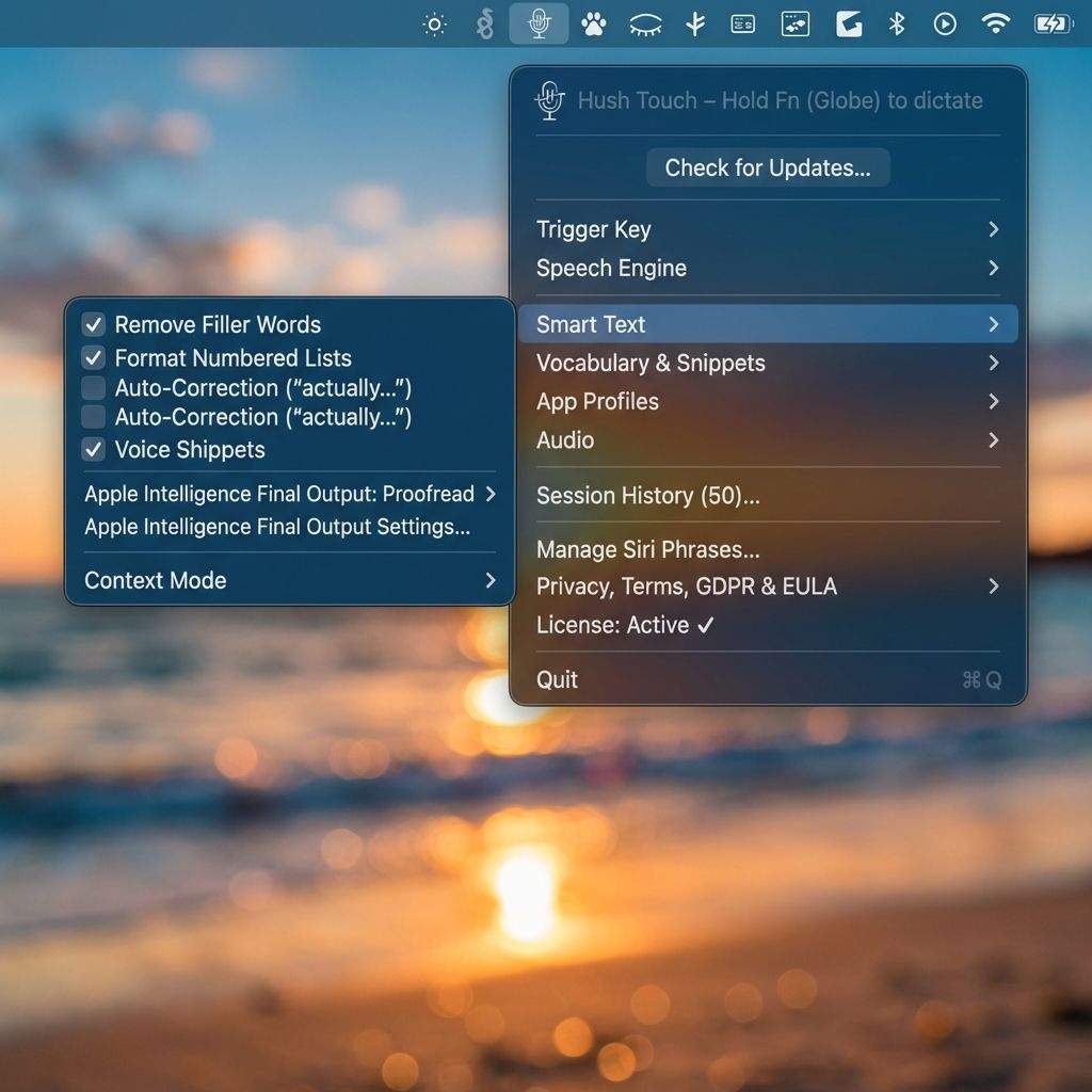 Hush Touch | Voice-to-Text for MacOS