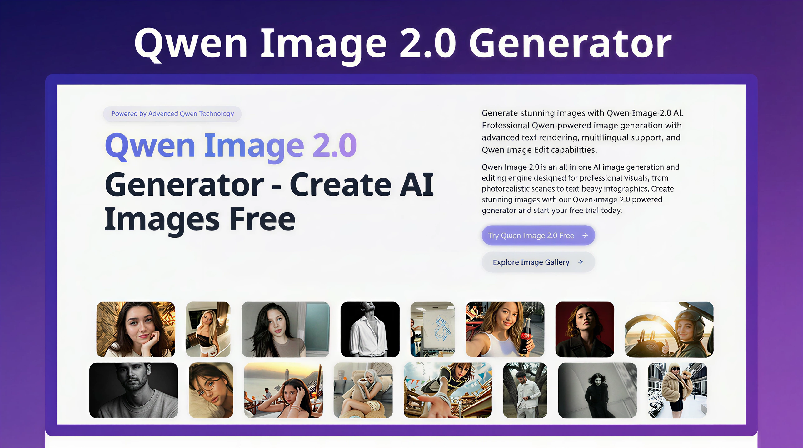 Immagine Qwen 2.0 - Qwen Image 2.0 - Generatore di immagini AI gratuito media 1