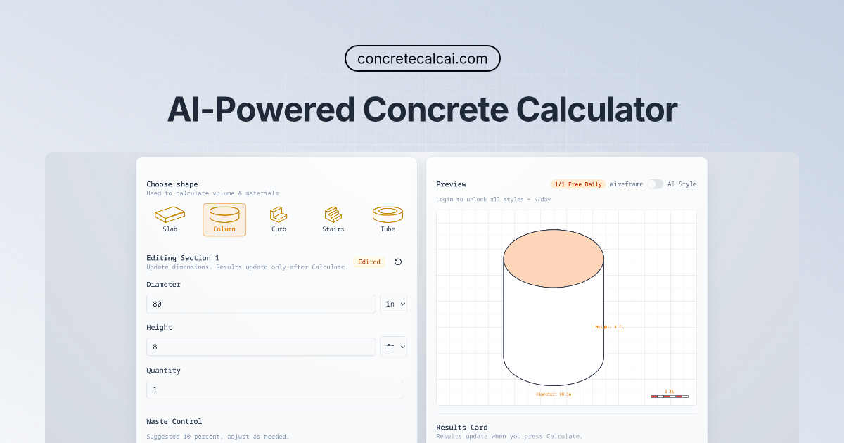 Calcolatore del calcestruzzo AI