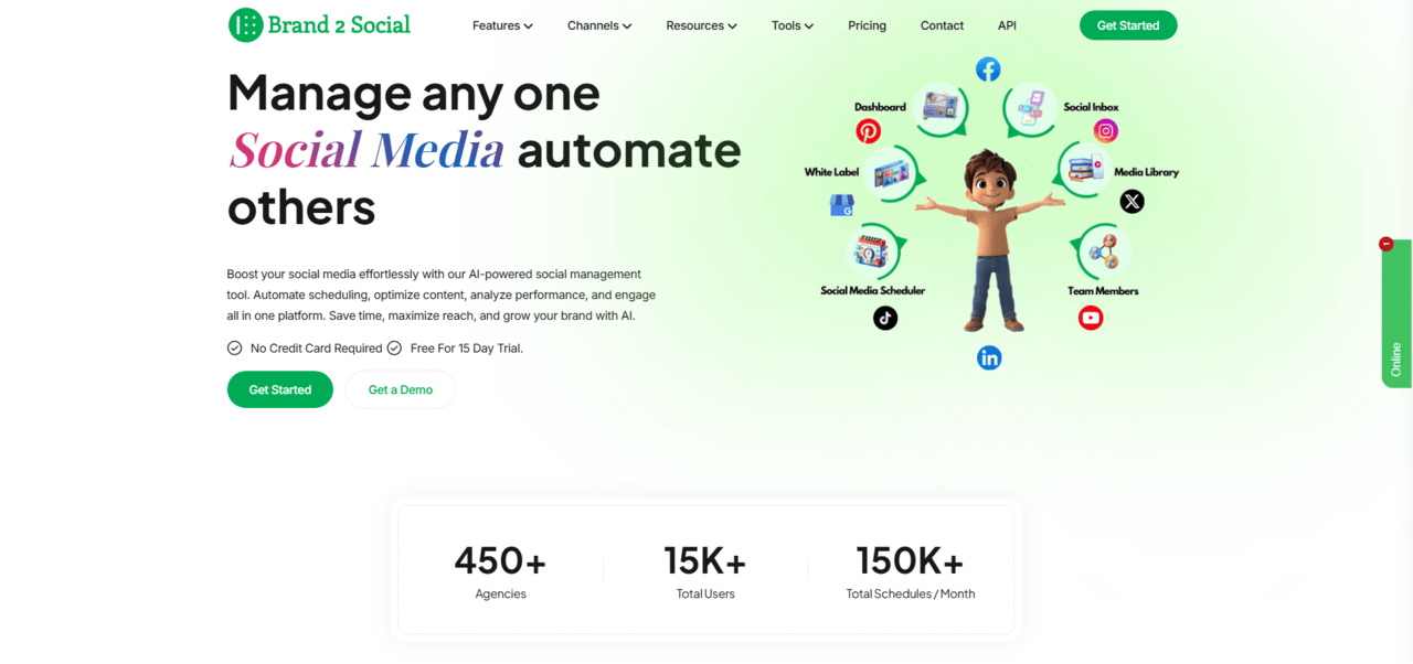 Brand2Social - Brand2Social은 AI 기반 소셜 미디어 관리 도구입니다. 미디어 1