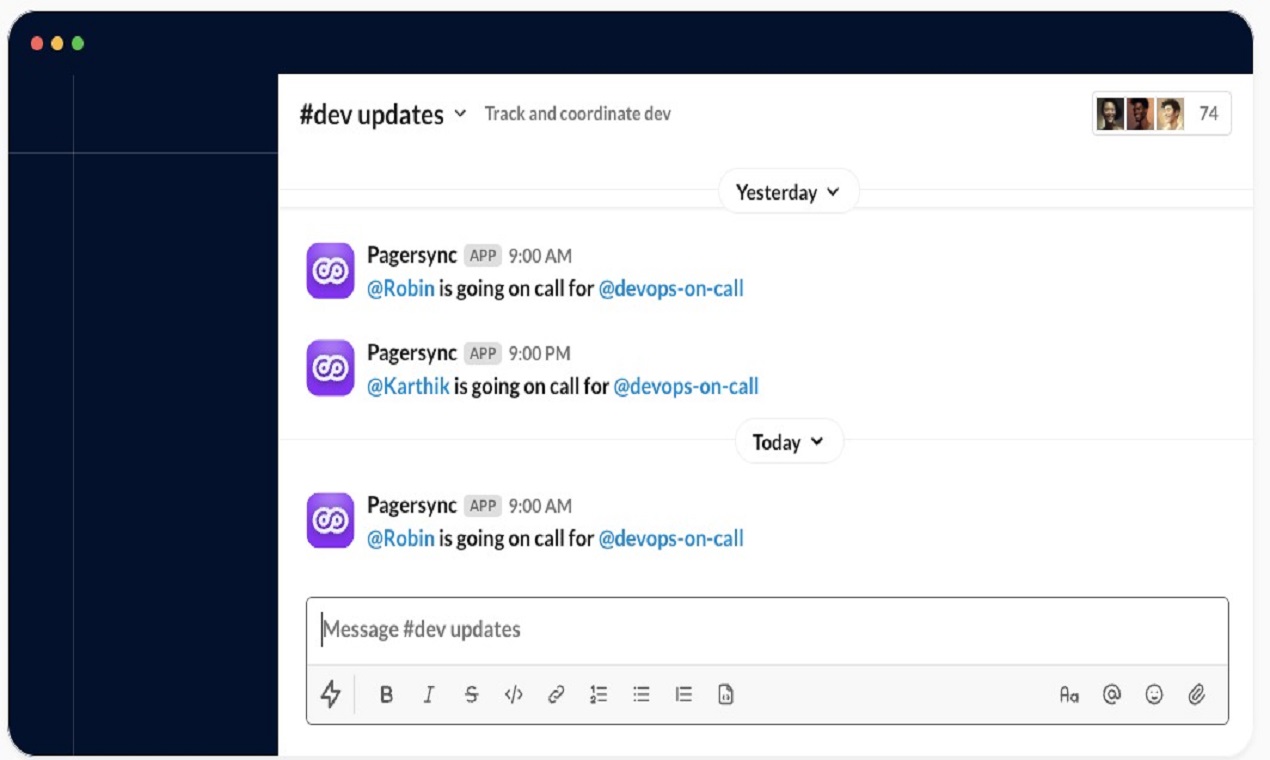 Pagersync - holgura, servicio de buscapersonas, buscapersonas, rotación de guardia, gestión de incidentes media 1