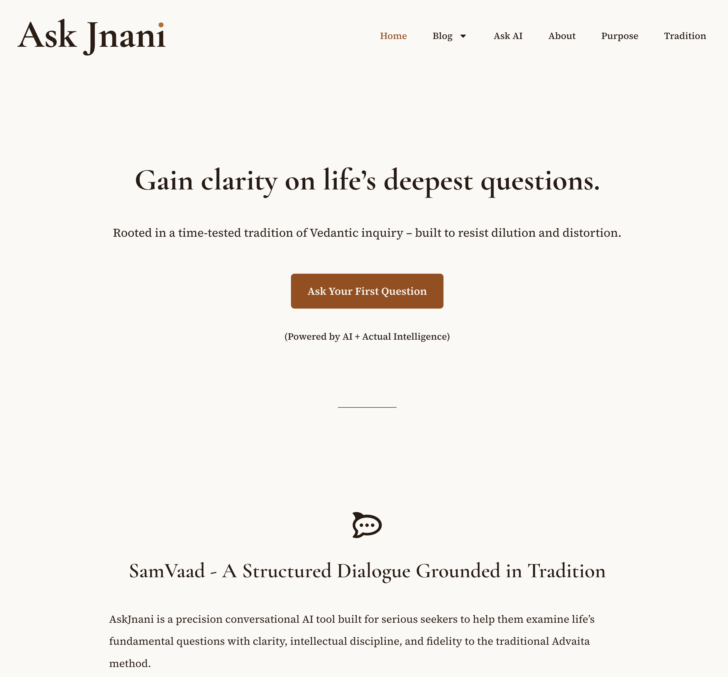 preguntale a madre - Ask Jnani es una herramienta de diálogo filosófico de precisión basada en la metodología tradicional del Advaita Vedānta. media 1