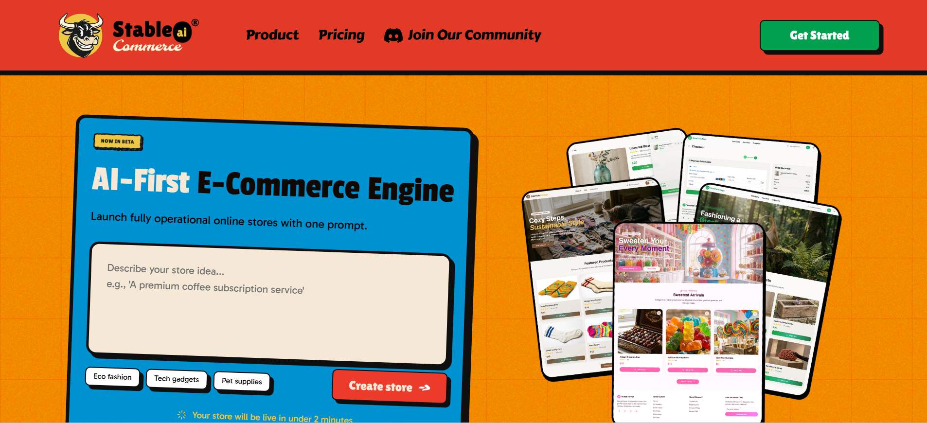 Stable Commerce - AI agent to build and operate eCommerce stores  media 1