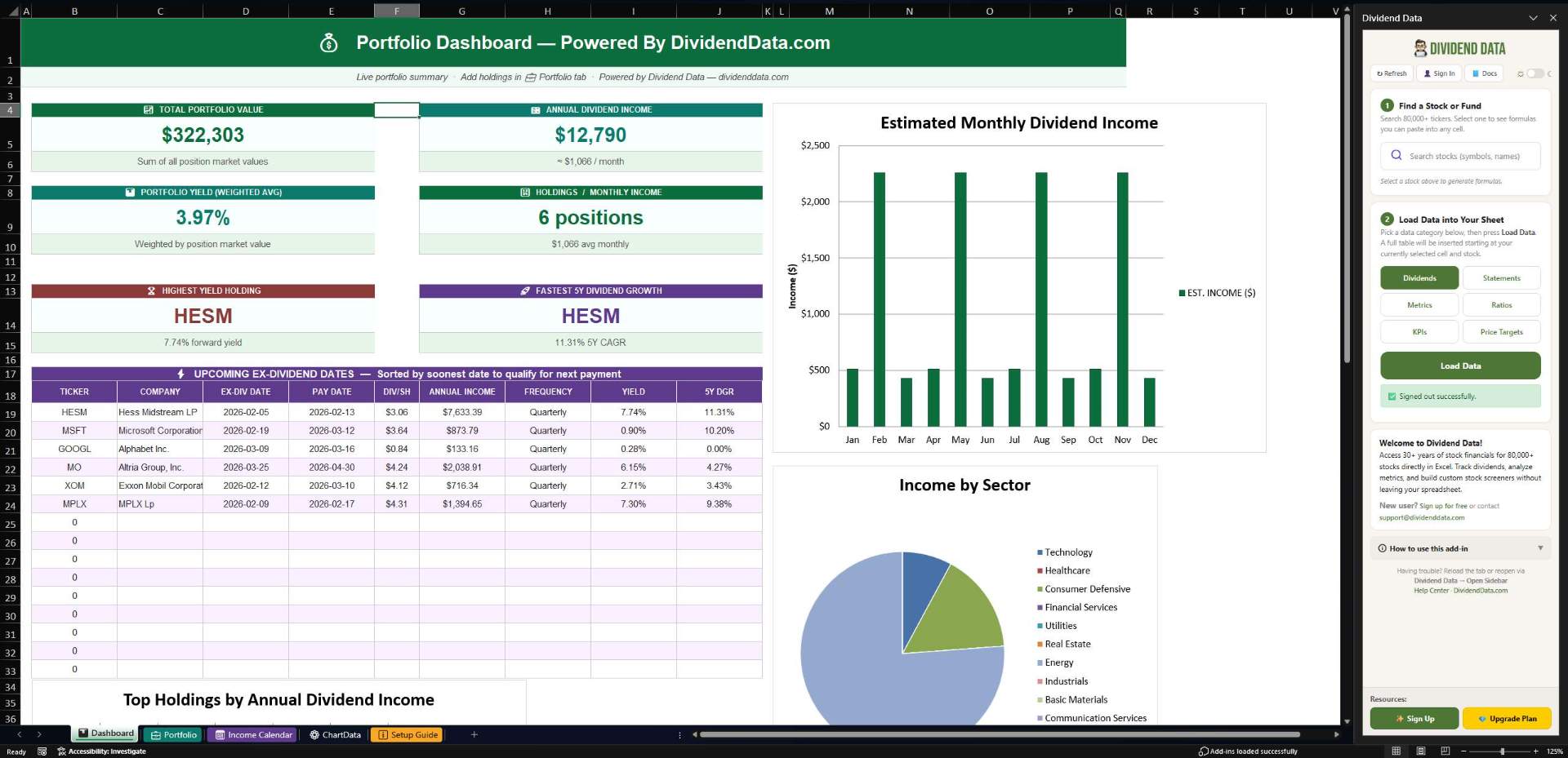Dividend Data - Stock data in your spreadsheet, automatically. media 1
