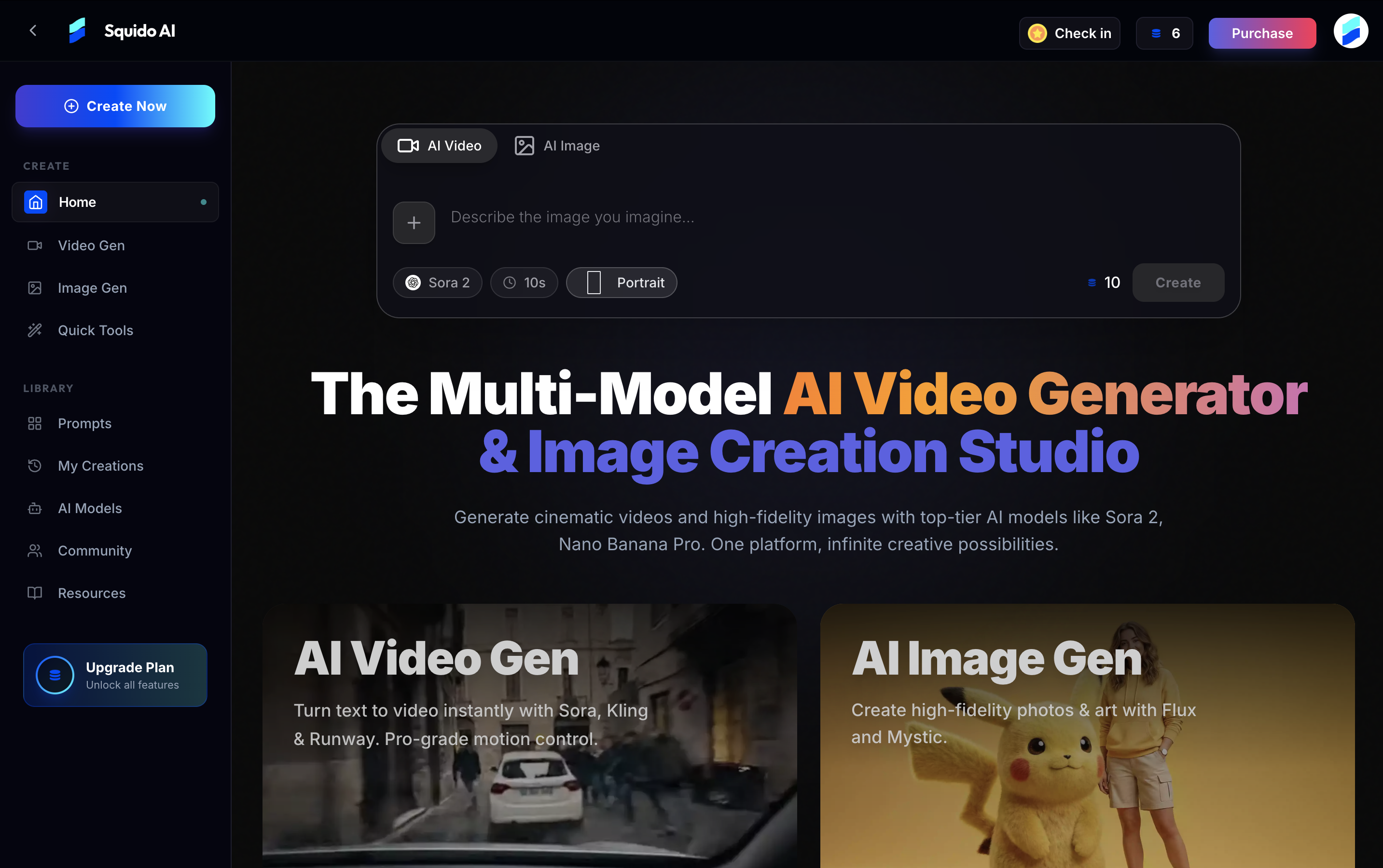 Calamardo AI - El estudio de creación de imágenes y generador de vídeo con IA multimodelo media 1
