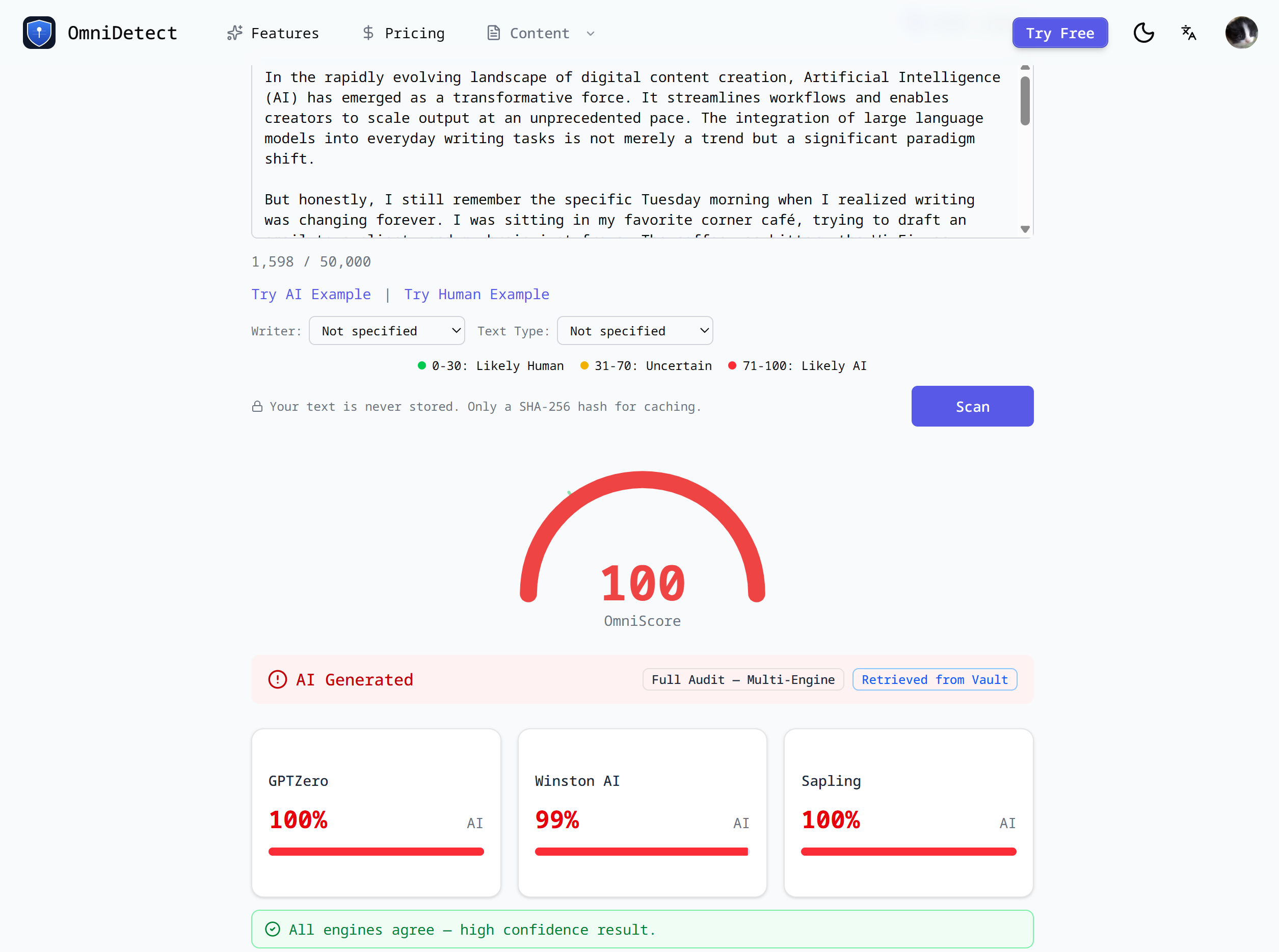 OmniDetect - Most Accurate AI Content Detector media 1