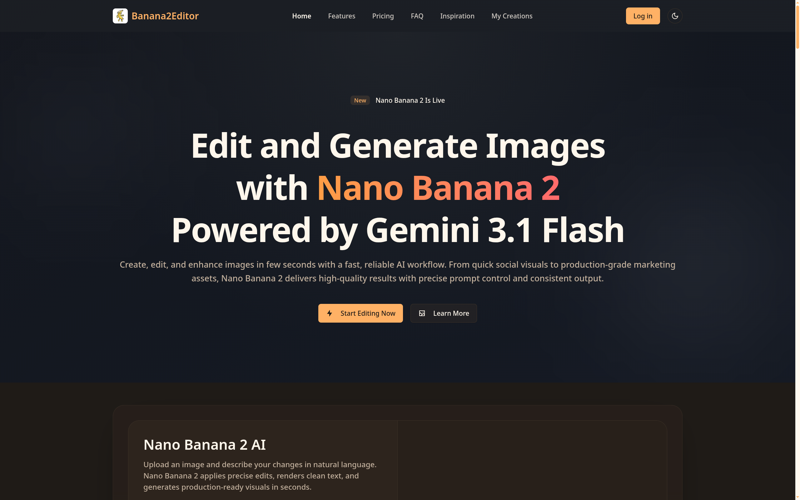 Banana 2 Editor - Fast AI Image Editing with Nano Banana 2 media 1