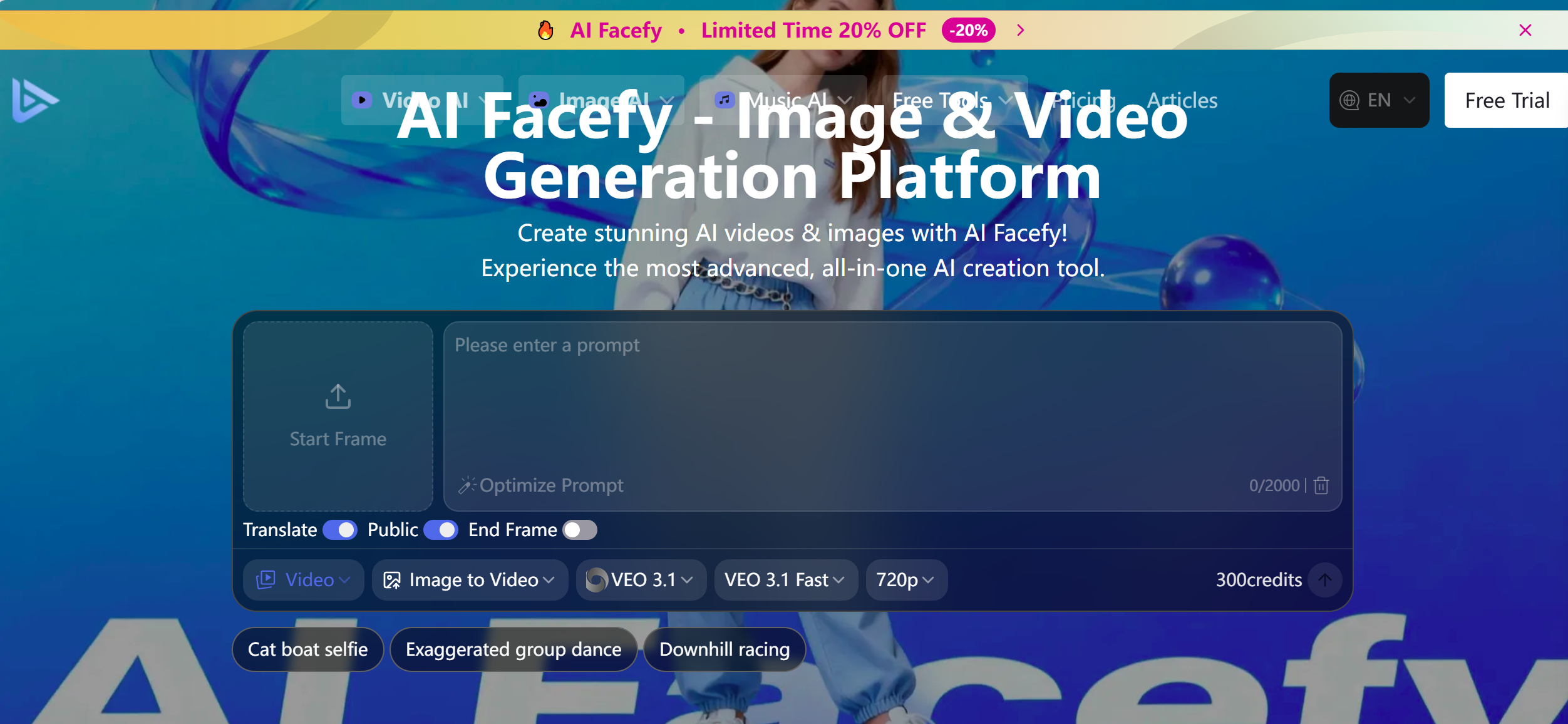AI Facefy - Transform your imagination into cinematic reality with one click. media 1