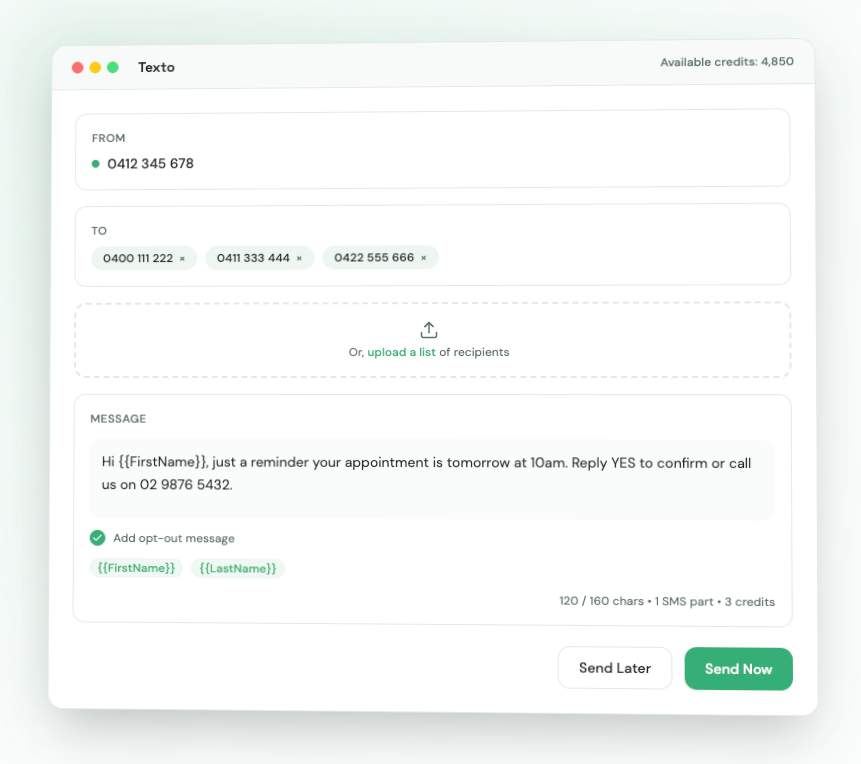 Texto - Reliable SMS for Australian Businesses at just 3c per message. media 1