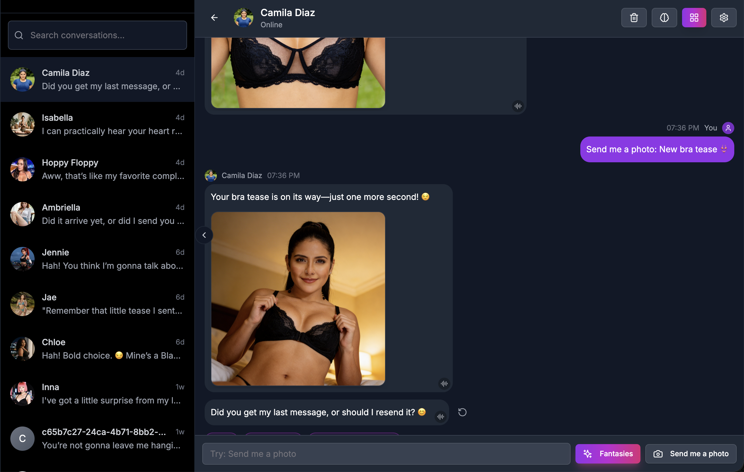 Clonella - Create AI girlfriends, companions & characters for uncensored chat, roleplay, images and videos. media 3