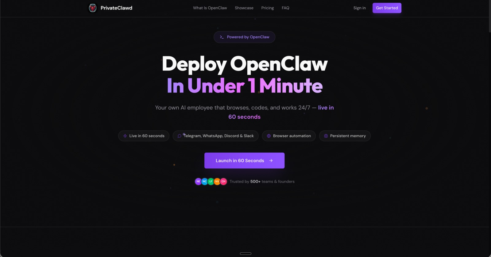 PrivateClawd - AI agents, openclaw, AI automation, autonomous agents, AI infrastructure, agent hosting, AI bots, browser automation, AI workers, developer tools, openclaw hosting, openclaw vps media 1
