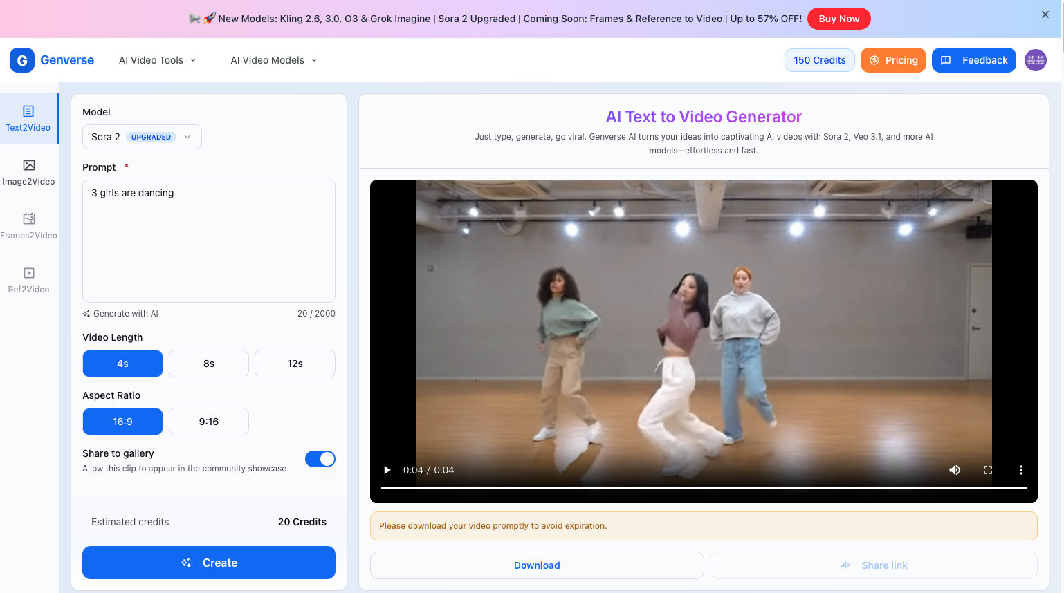 Genverse AI - AI Video Generator, Text to Video, Image to Video, Video Enhancer media 1