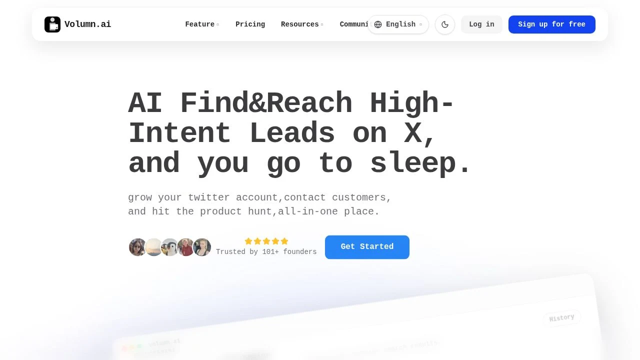 Volumn.ai - grow your twitter account,contact customers, and hit the product hunt,all-in-one place. media 1