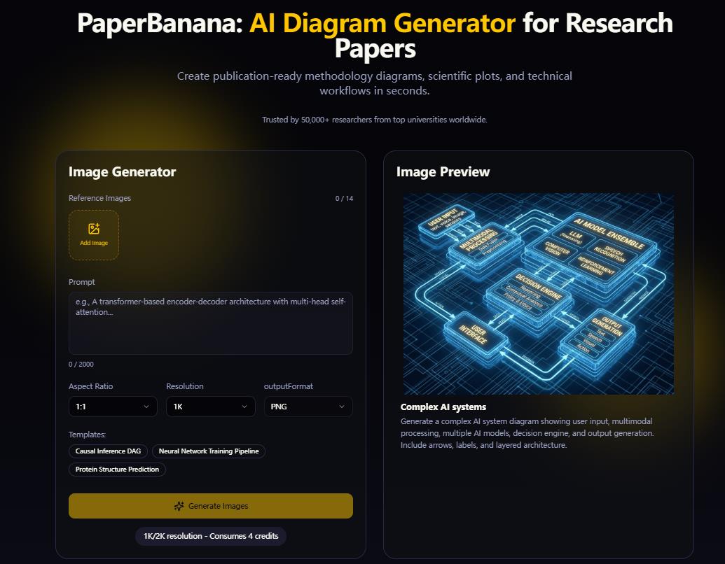 Paper Banana - AI tool for generating academic diagrams instantly media 1