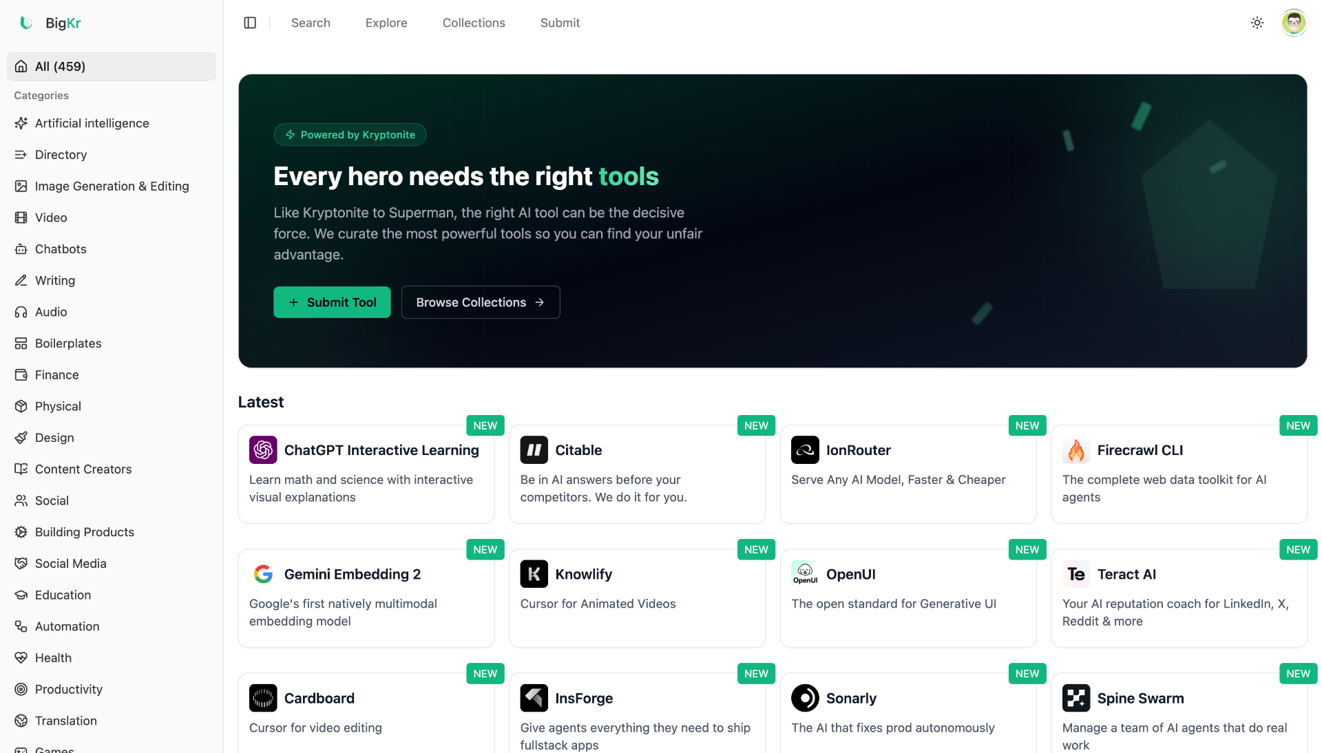 BigKr - BigKr is a curated directory for discovering powerful media 1