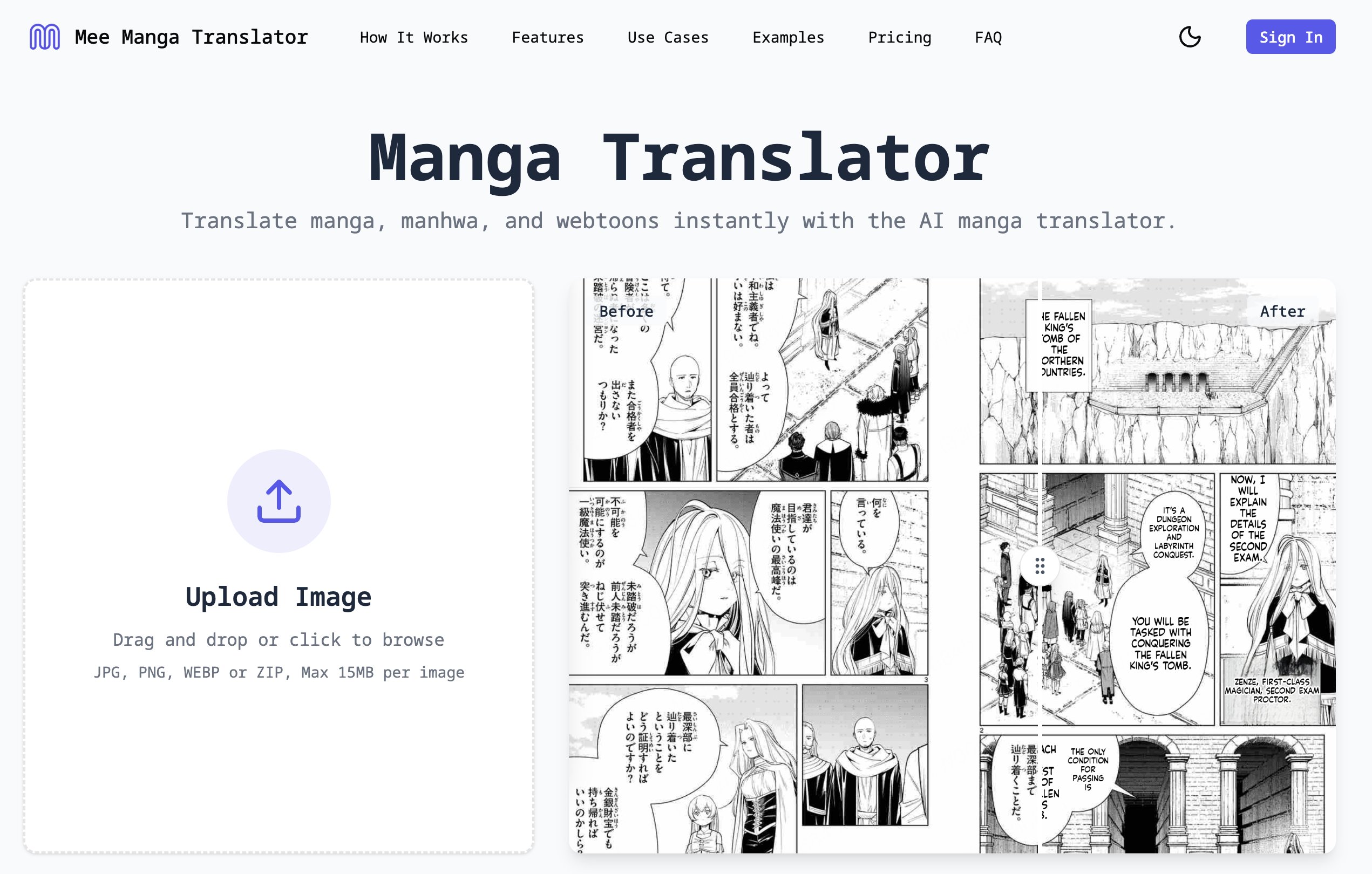 Mee Manga Translator - AI-powered manga translator preserves layout, gives accurate translations. media 1
