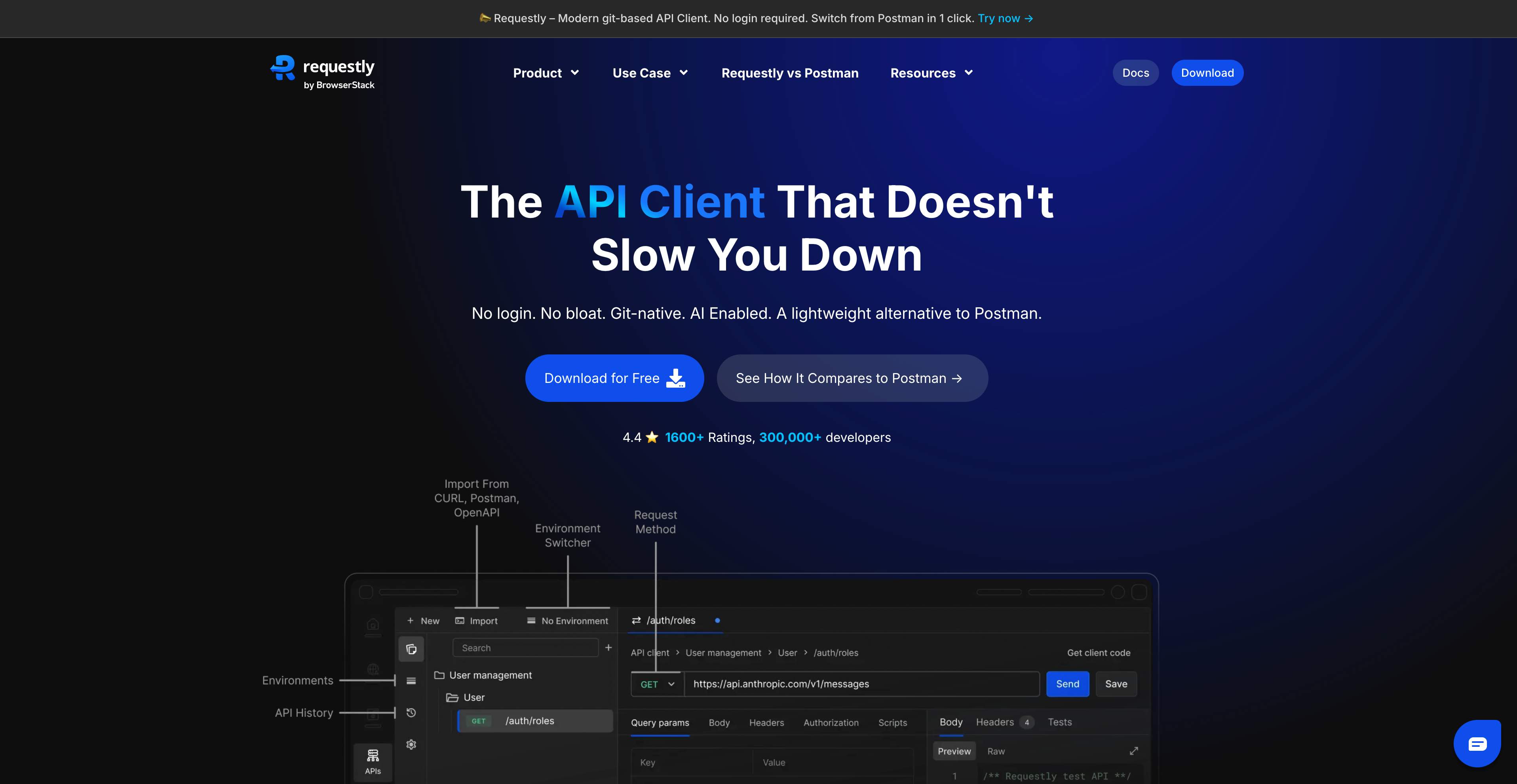 Requestly - Local-first and git-controlled API client media 1