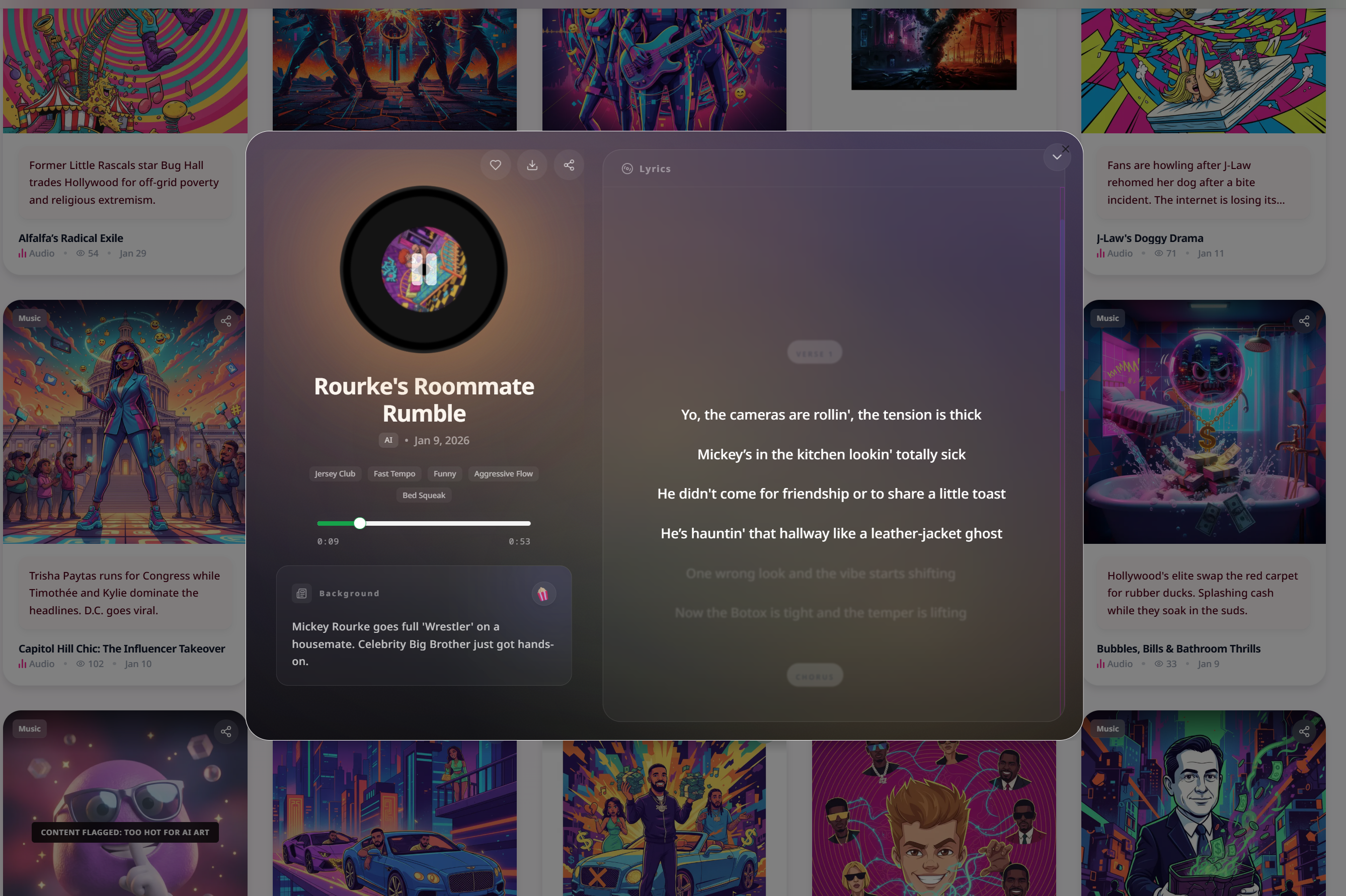 ScoopRYM - Turn headlines, drama, and gossip into AI Meme Song. media 1