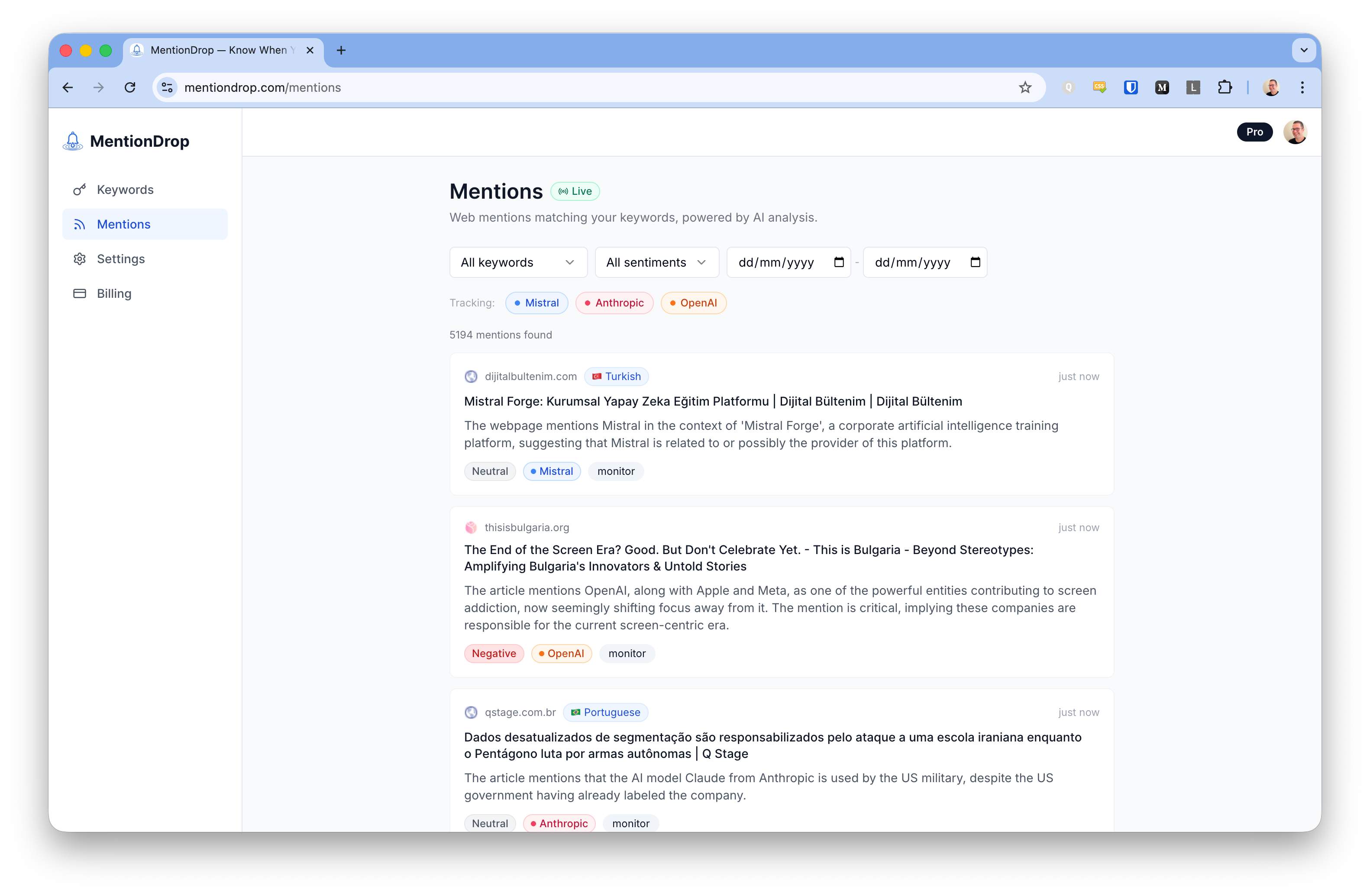 MentionDrop - Every mention of your brand. Found in minutes. media 1