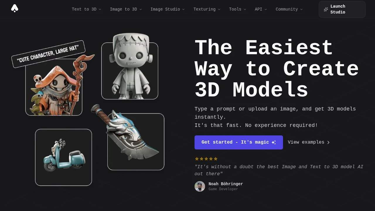3DAIStudio - Create high quality 3D models from text or images in seconds media 1