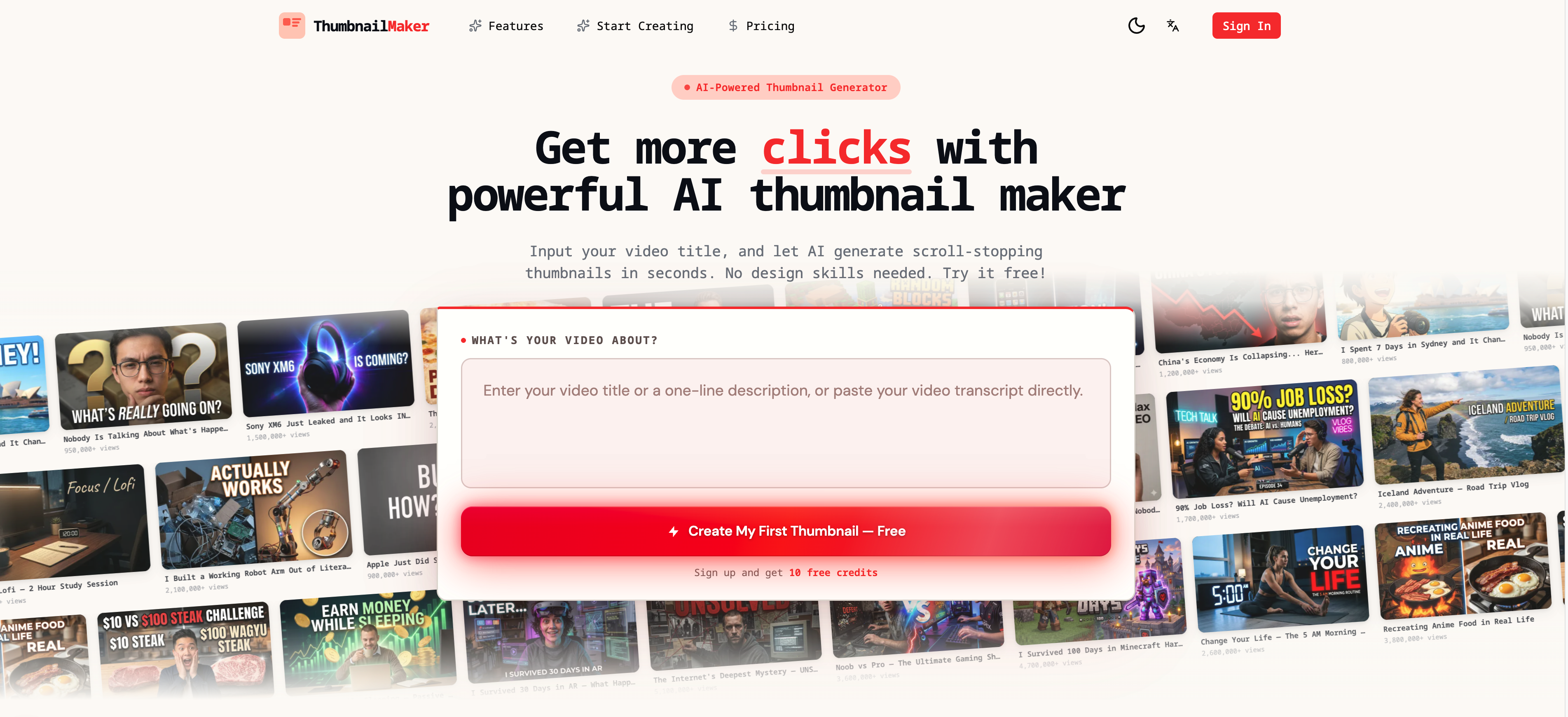 AI ThumbnailMaker - ThumbnailMaker is an AI thumbnail maker built to help creators turn video ideas into click-worthy thumbnails in seconds. media 1