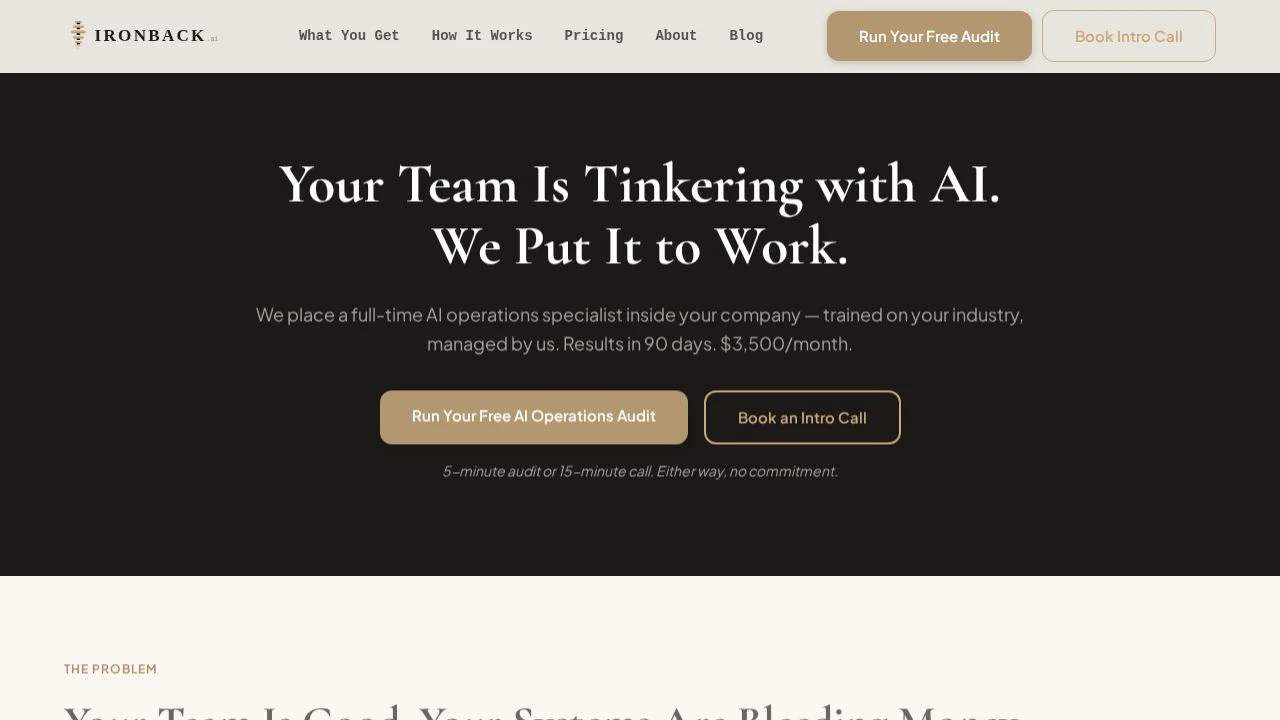 Ironback - The AI specialist your operation can actually afford. media 1