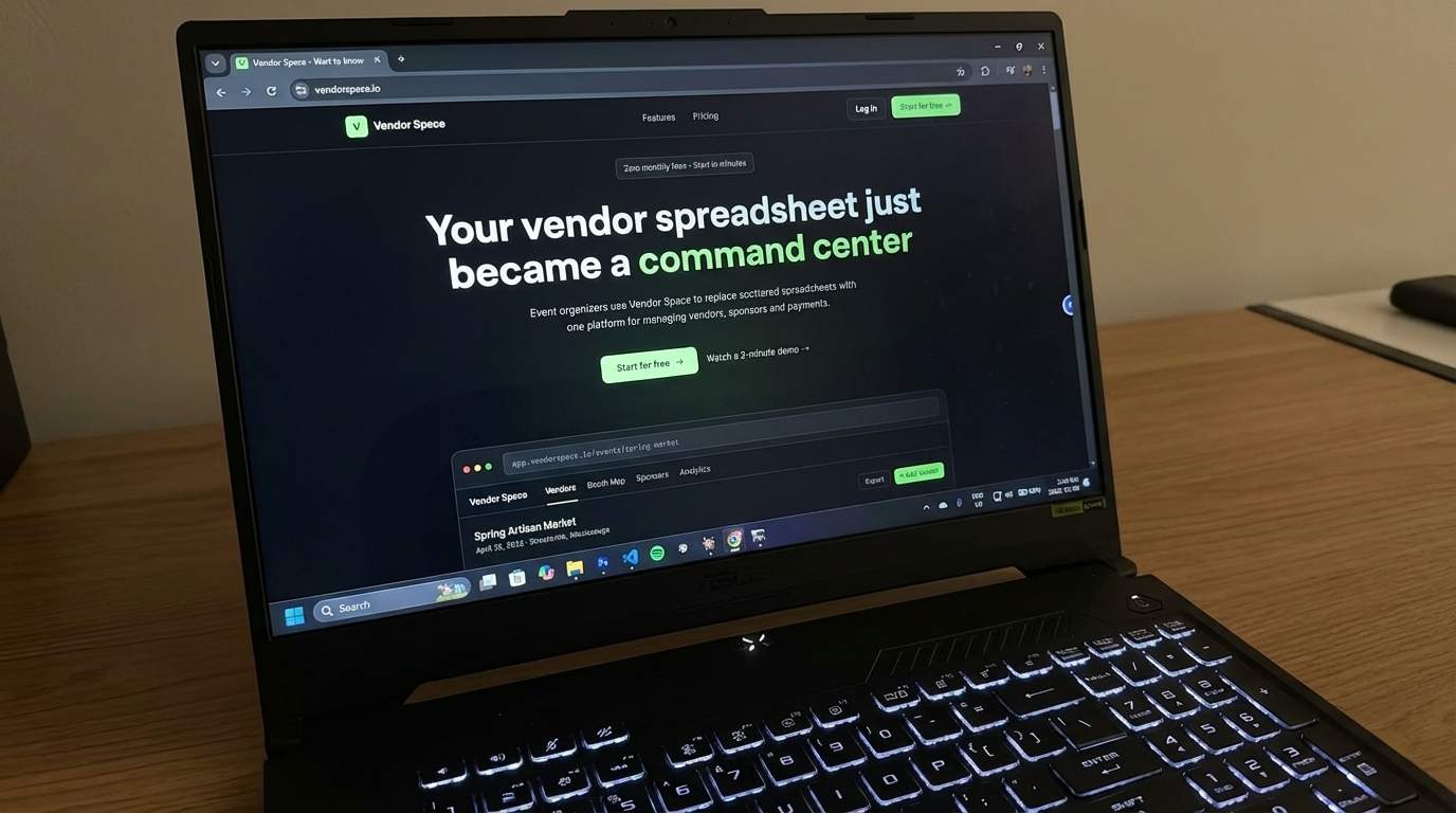 Vendor Space - Less spreadsheet. More event. media 1
