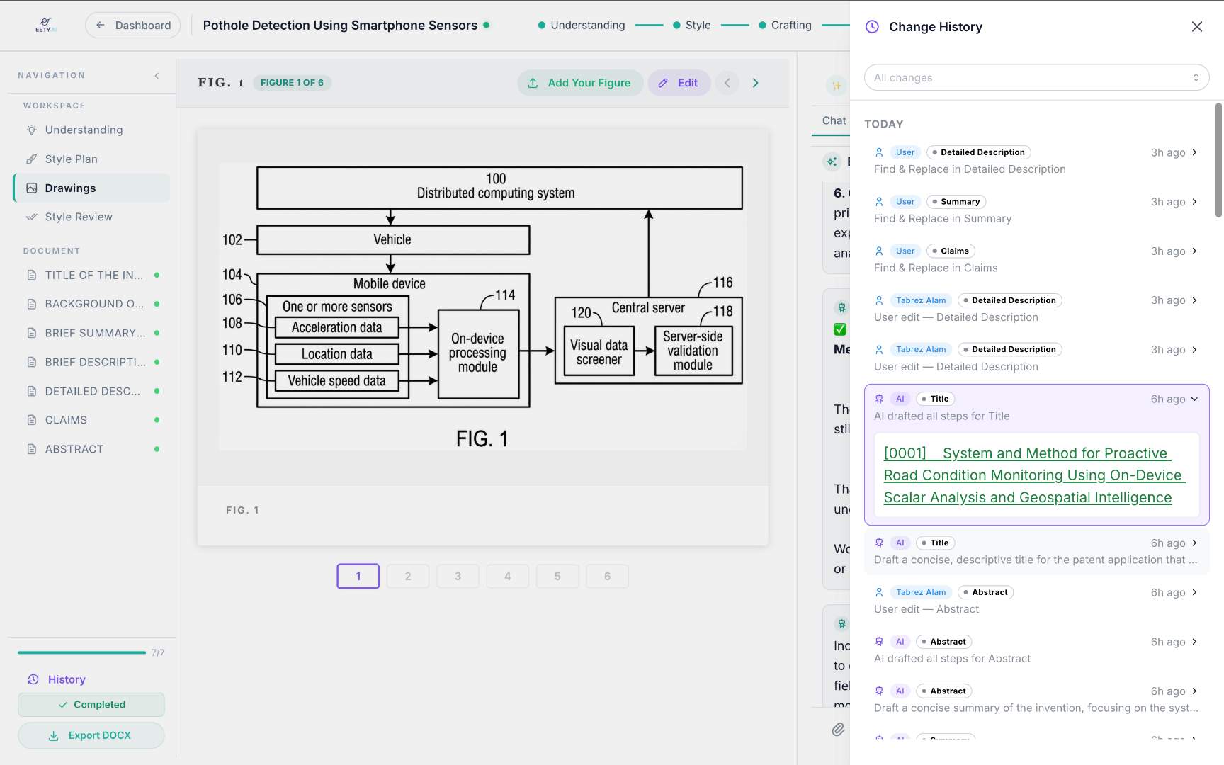 Eety AI - An AI Assistant for Patent Drafting - AI patent drafting built around understanding the invention, not just writing about it. media 1