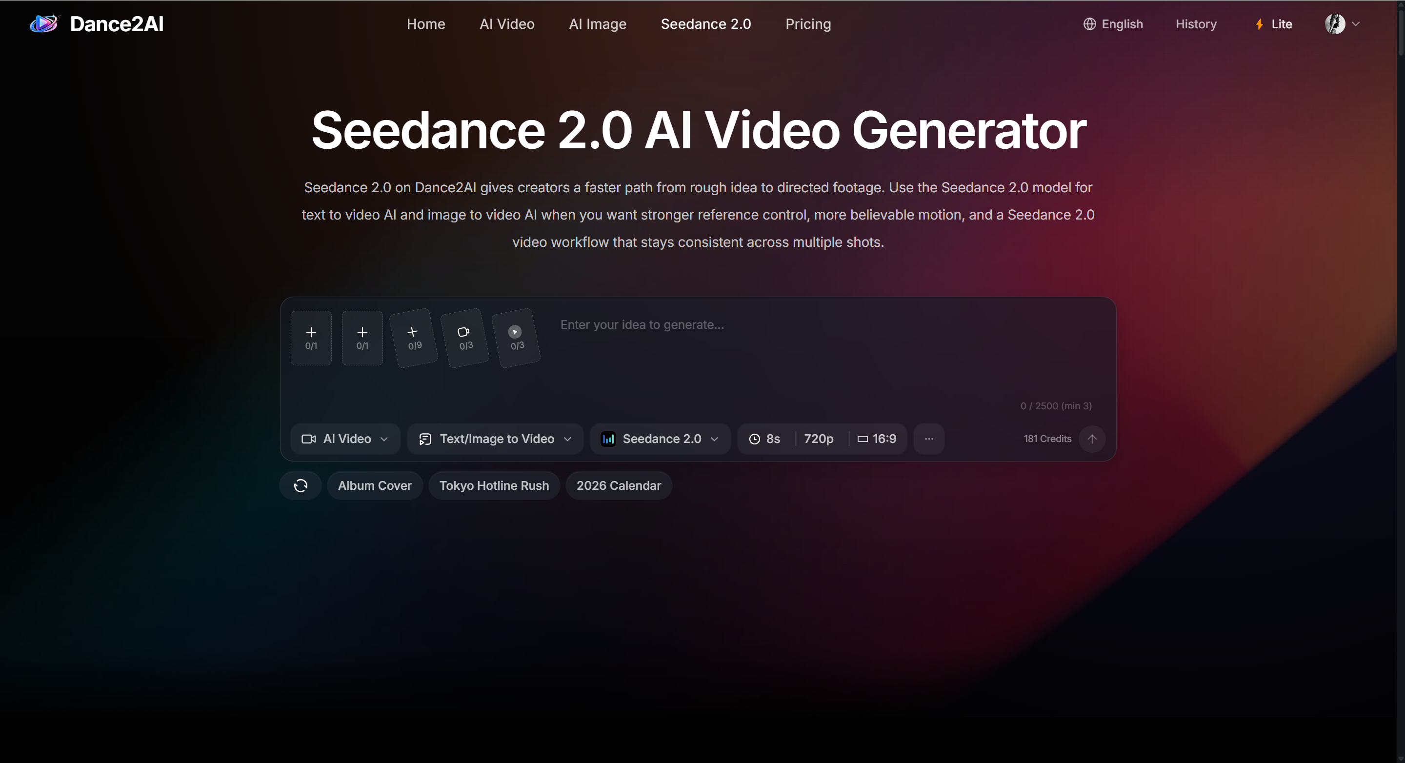 Dance2AI - The easiest way to create videos with Seedance 2.0 media 2