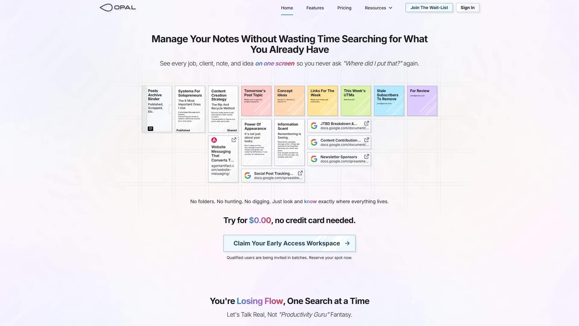 Opal - Spatial knowledge management for solopreneurs, freelancers, and neurodivergent thinkers. media 1