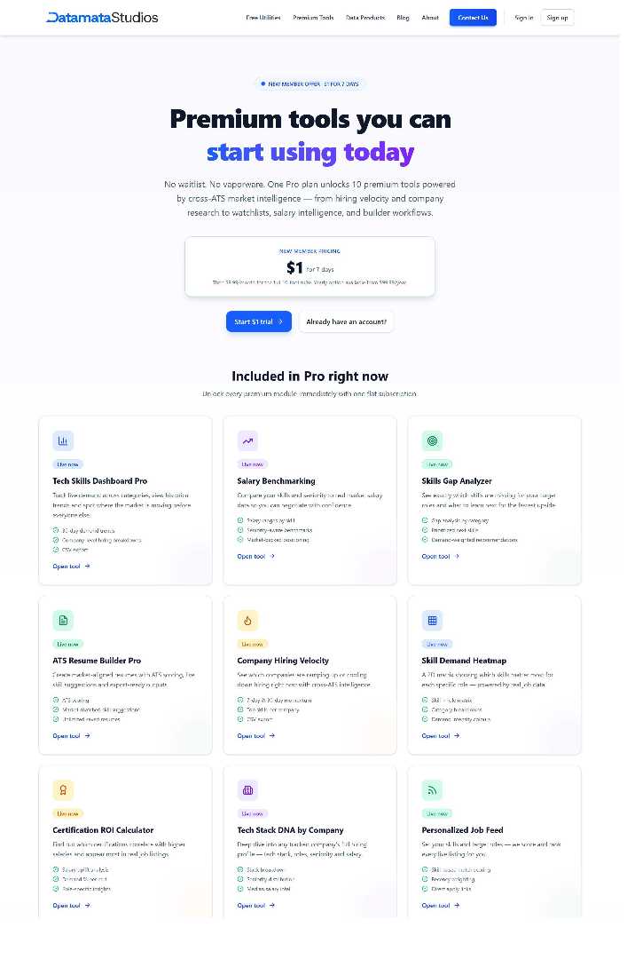 Datamata Studios - Free data utilities, premium market intelligence and custom automation in one platform. media 1