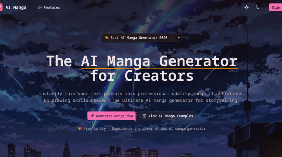 AI manga generator - Turn Text Into Stunning Manga Art Instantly — No Drawing Skills Required. media 1