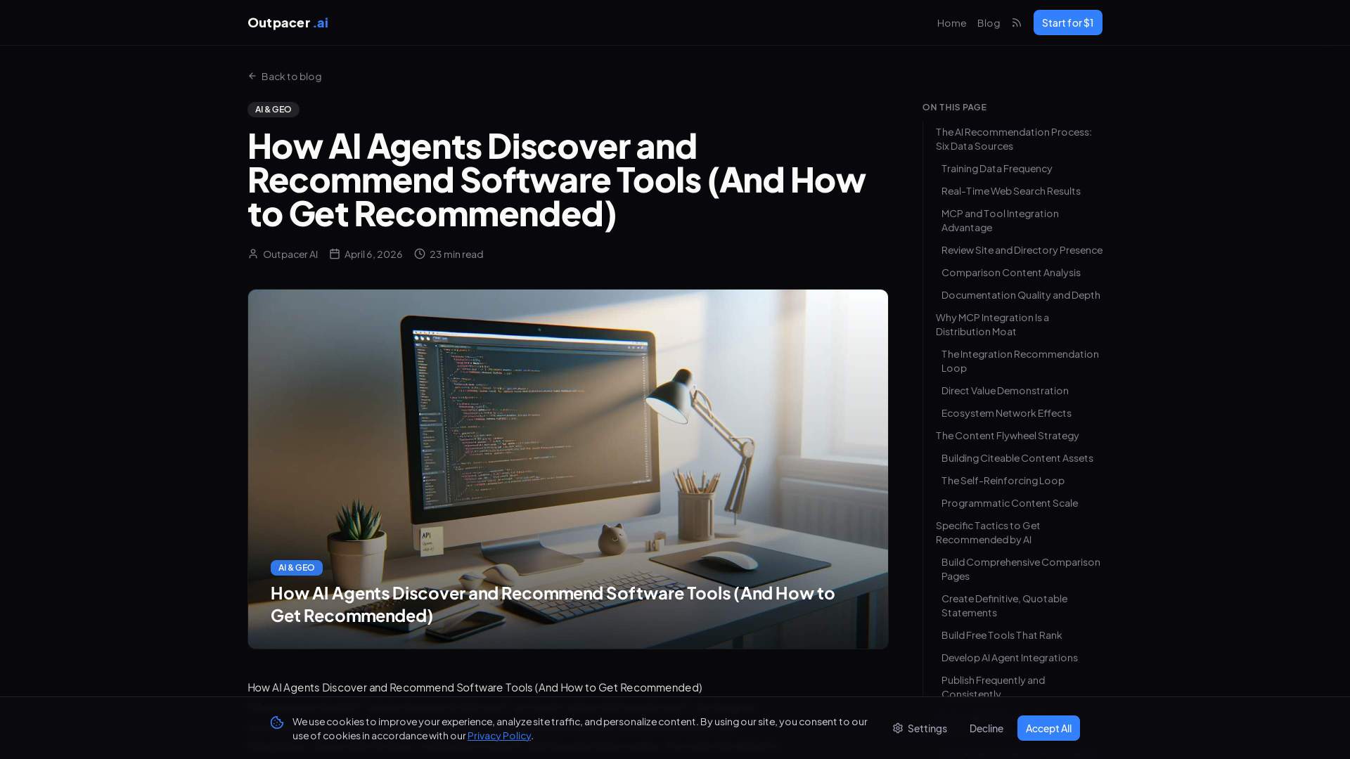 Outpacer.ai - AI writes your blog posts. Publishes them daily. You rank on Google and ChatGPT media 1